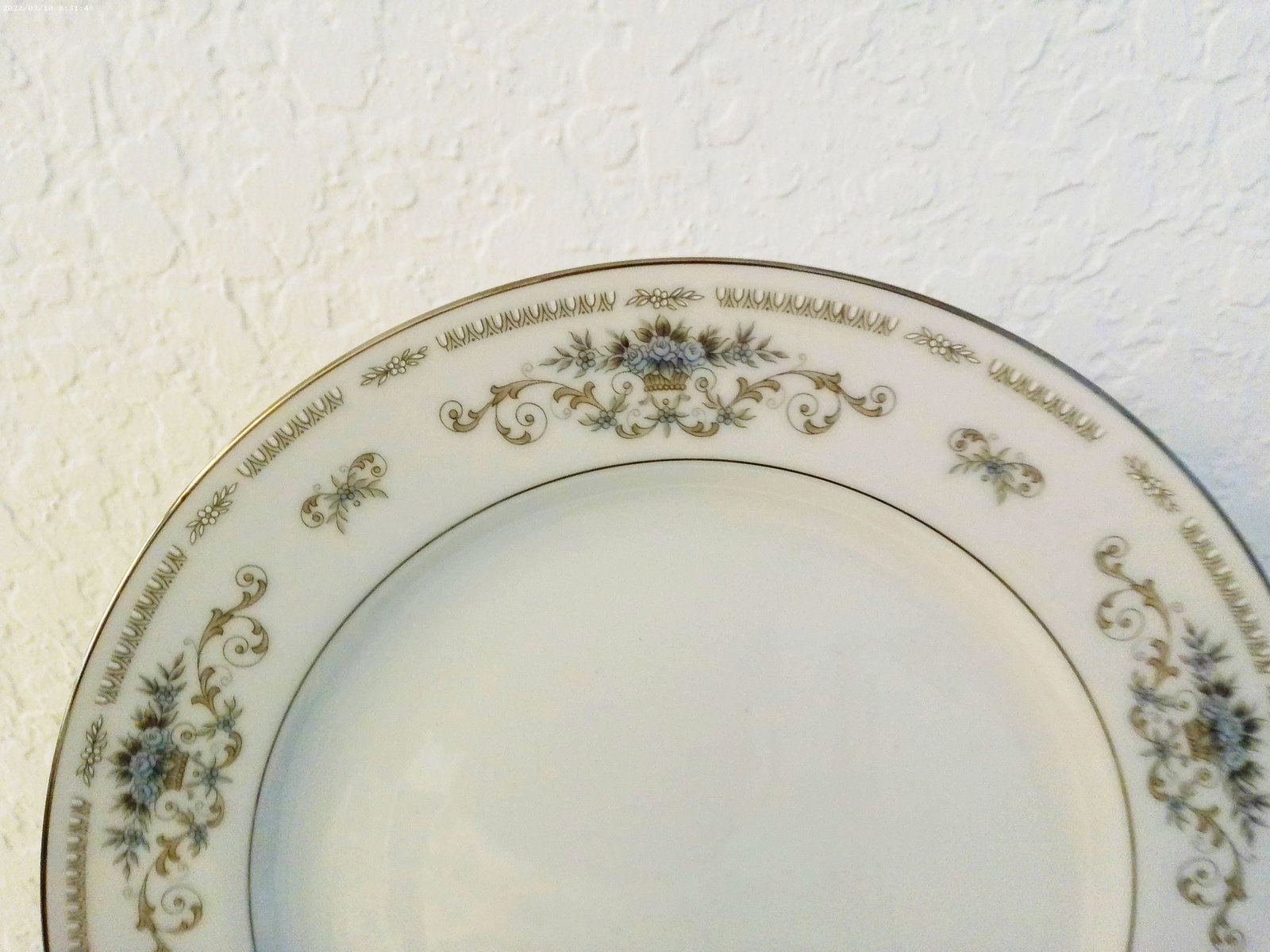 1980s Diane Blue Silver Floral Dinner Plates, Set of 8 - 2