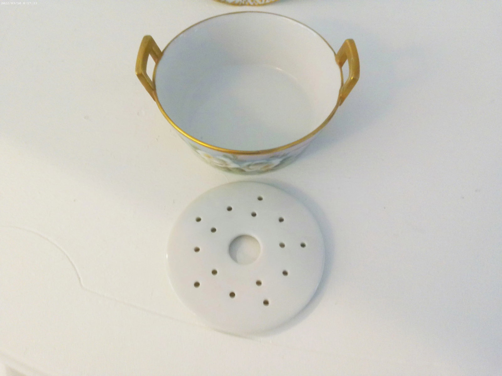 Vintage Porcelain Floral Berry Bowl/Butter Bowl & Underplate - 5