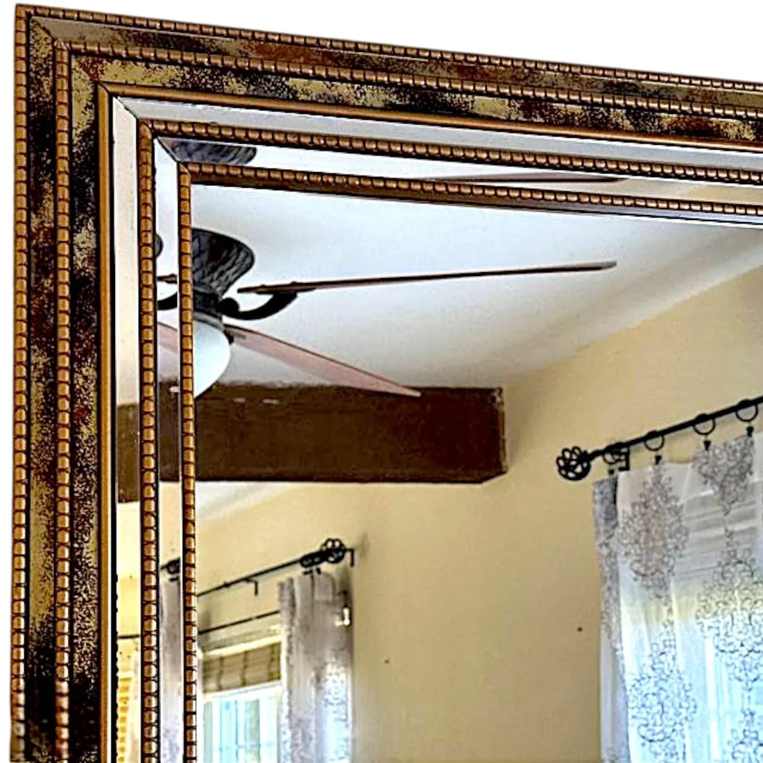20th Century Large Vintage Beveled Wall Mirror With Ornate Multi-Layereed Gilt Frame - 2