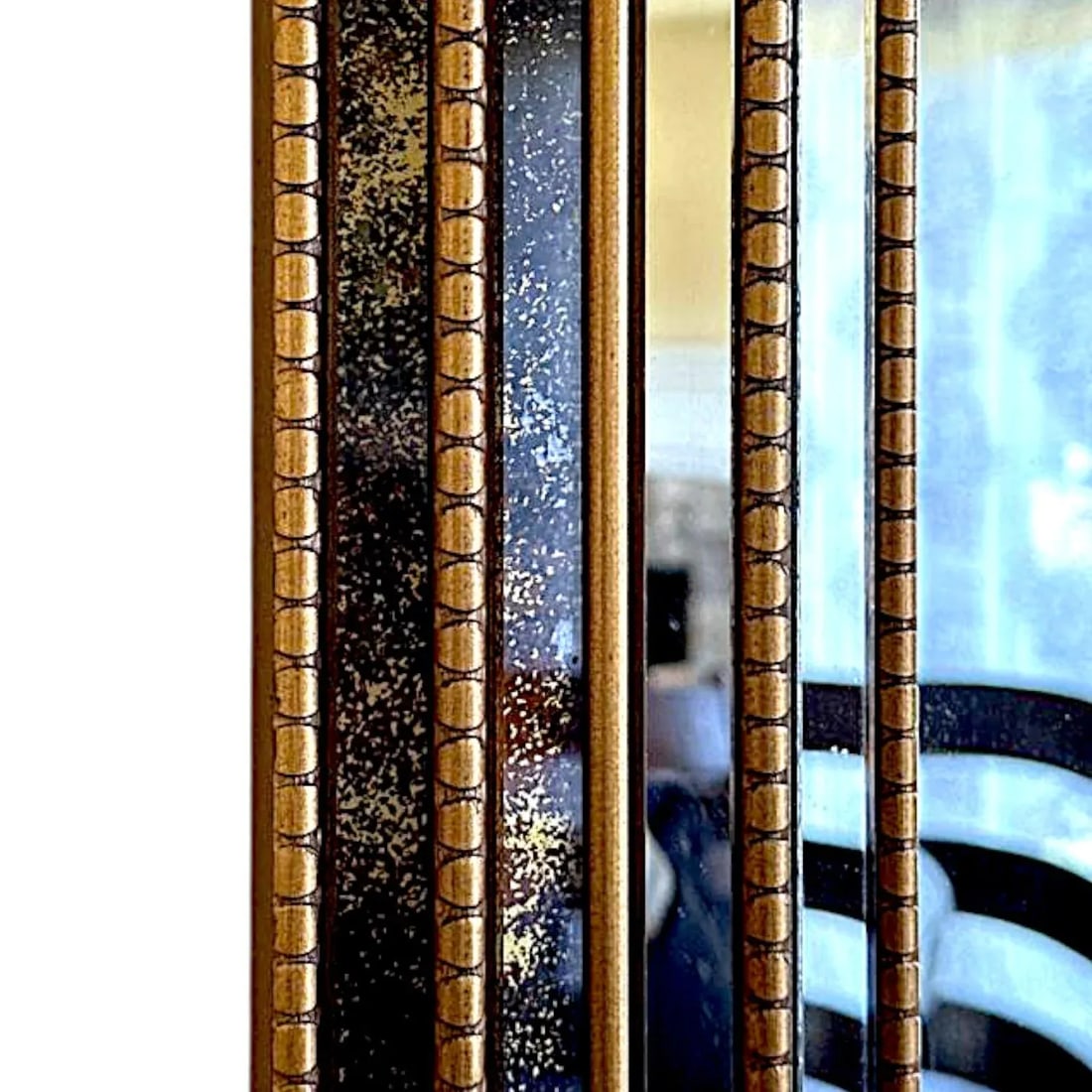 20th Century Large Vintage Beveled Wall Mirror With Ornate Multi-Layereed Gilt Frame - 7