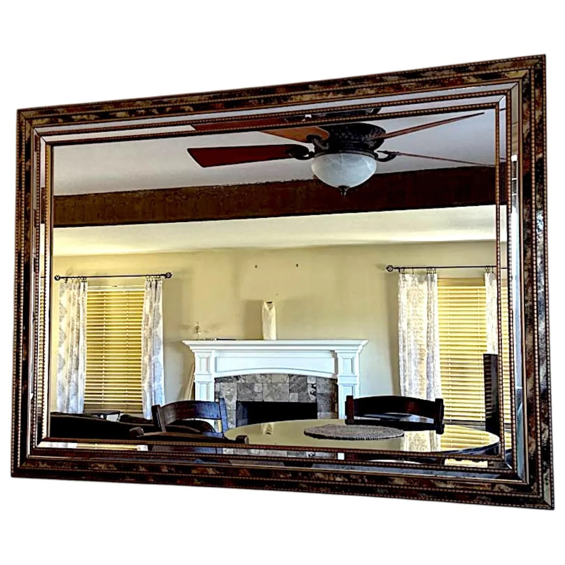 20th Century Large Vintage Beveled Wall Mirror With Ornate Multi-Layereed Gilt Frame - 8