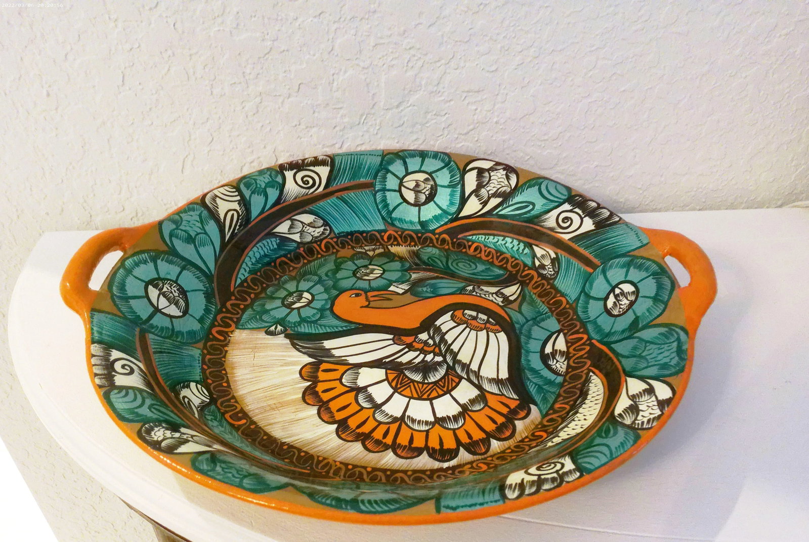 1970s Artisanal Mexican Talavera Pottery Centerpiece Bowl - 5