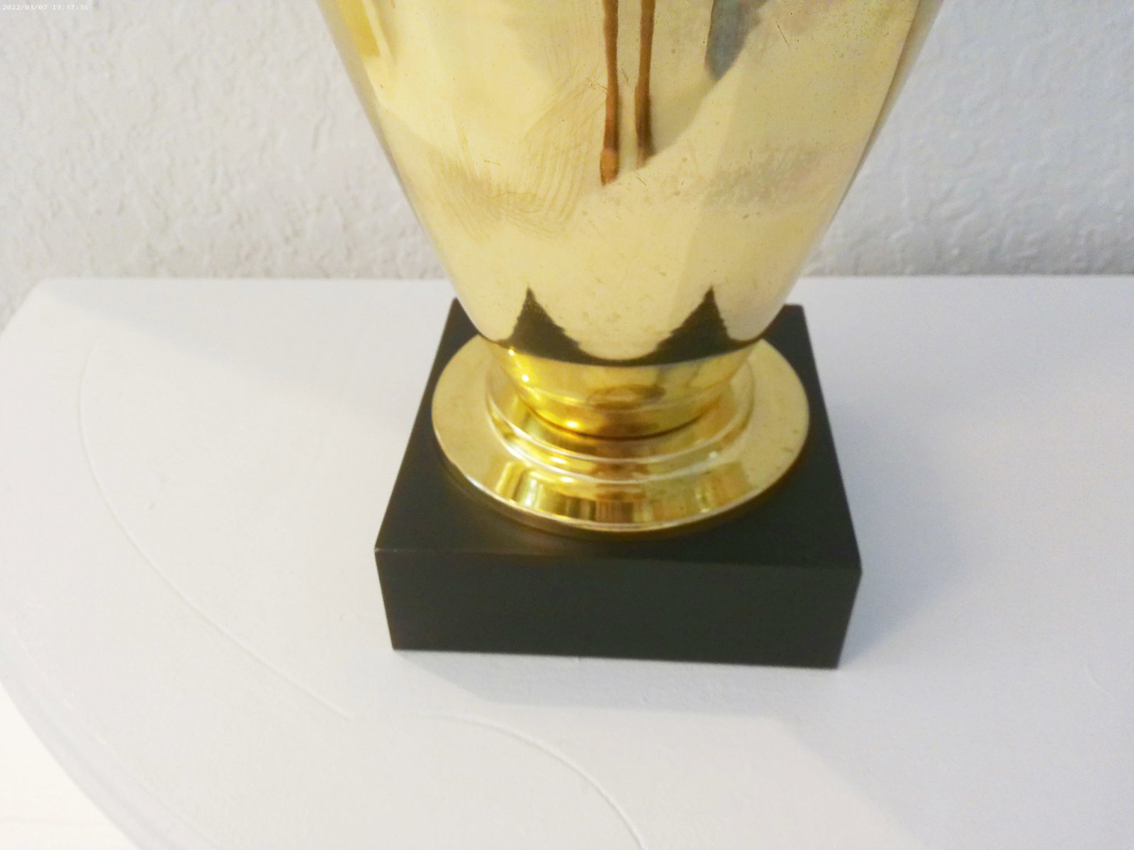 1980s French Atomic Design Black & Gold Lamp - 2