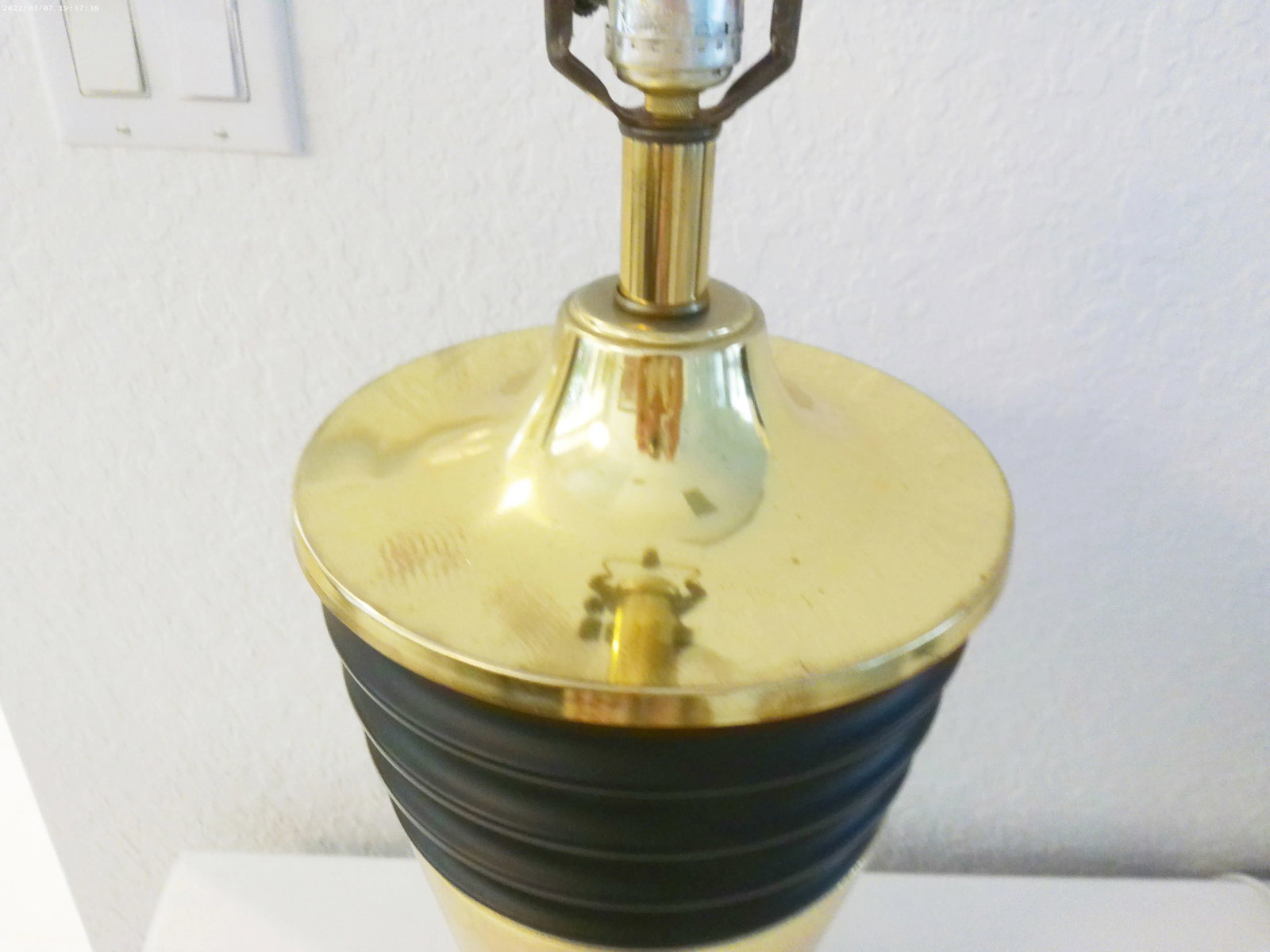 1980s French Atomic Design Black & Gold Lamp - 5