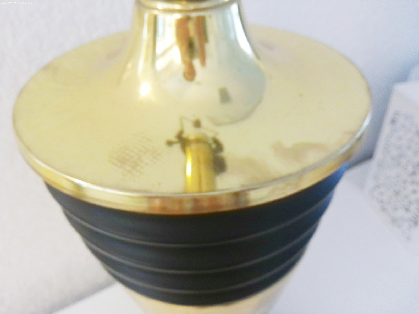 1980s French Atomic Design Black & Gold Lamp - 7