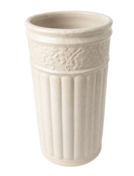 Antique White Umbrella Stand in Glazed Pottery/Earthenware (1 of 11)