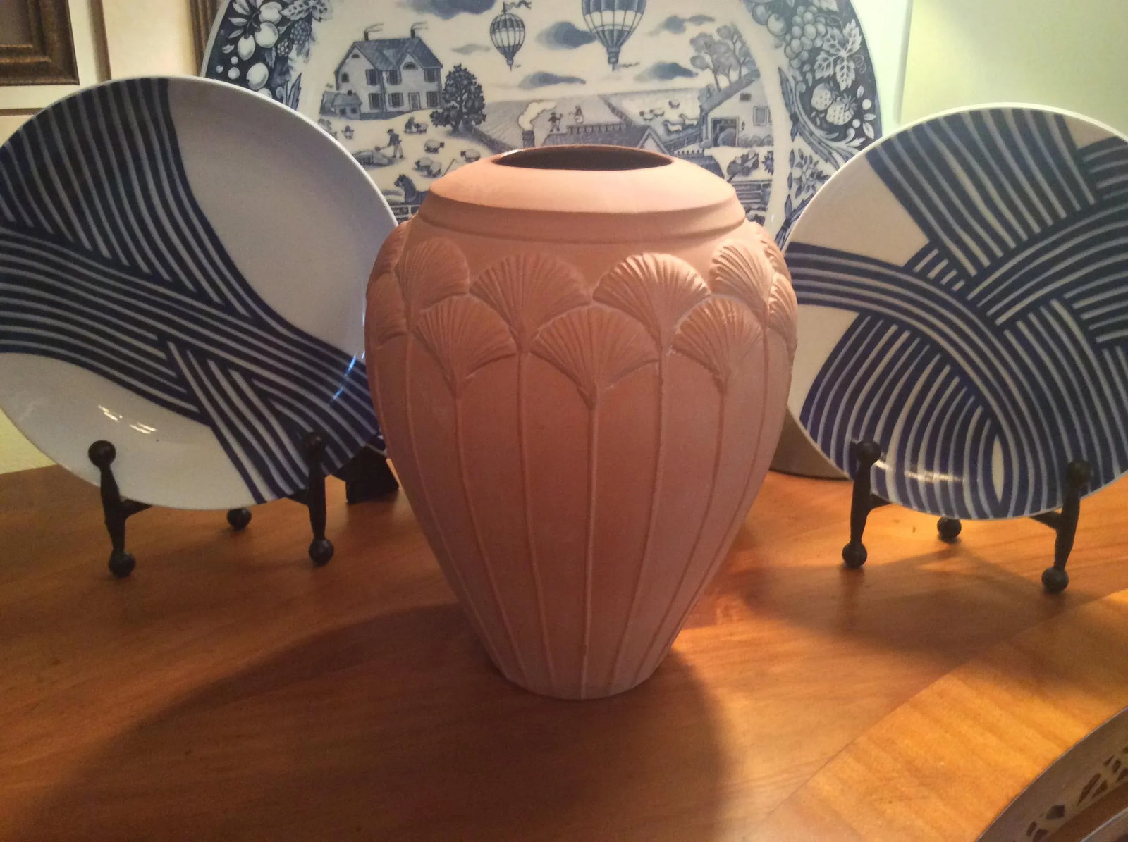 Contemporary Terra-Cotta Art Deco Inspired Vase - 3