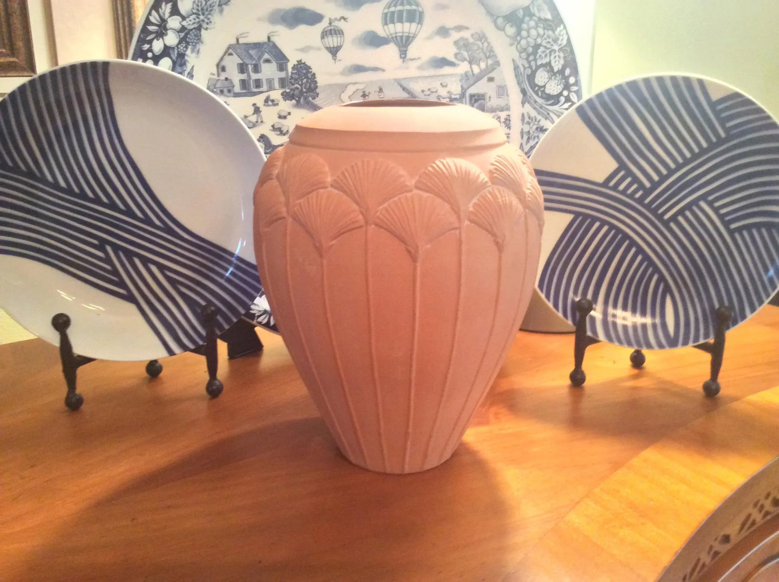 Contemporary Terra-Cotta Art Deco Inspired Vase - 7