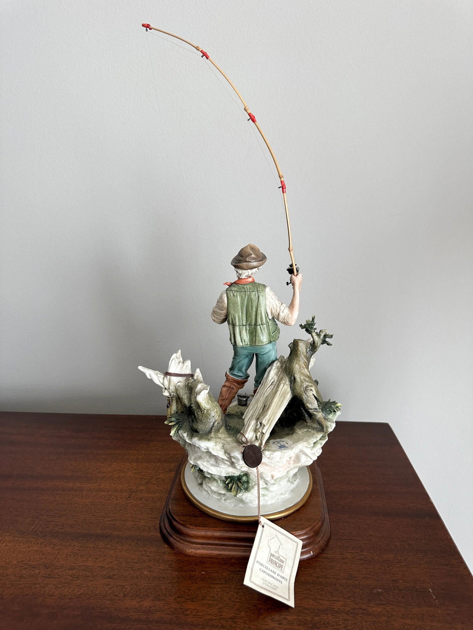 Vintage Capo Di Monte Capodimonte "Il Pescatore" the Fisherman Porcelain Sculpture - 2