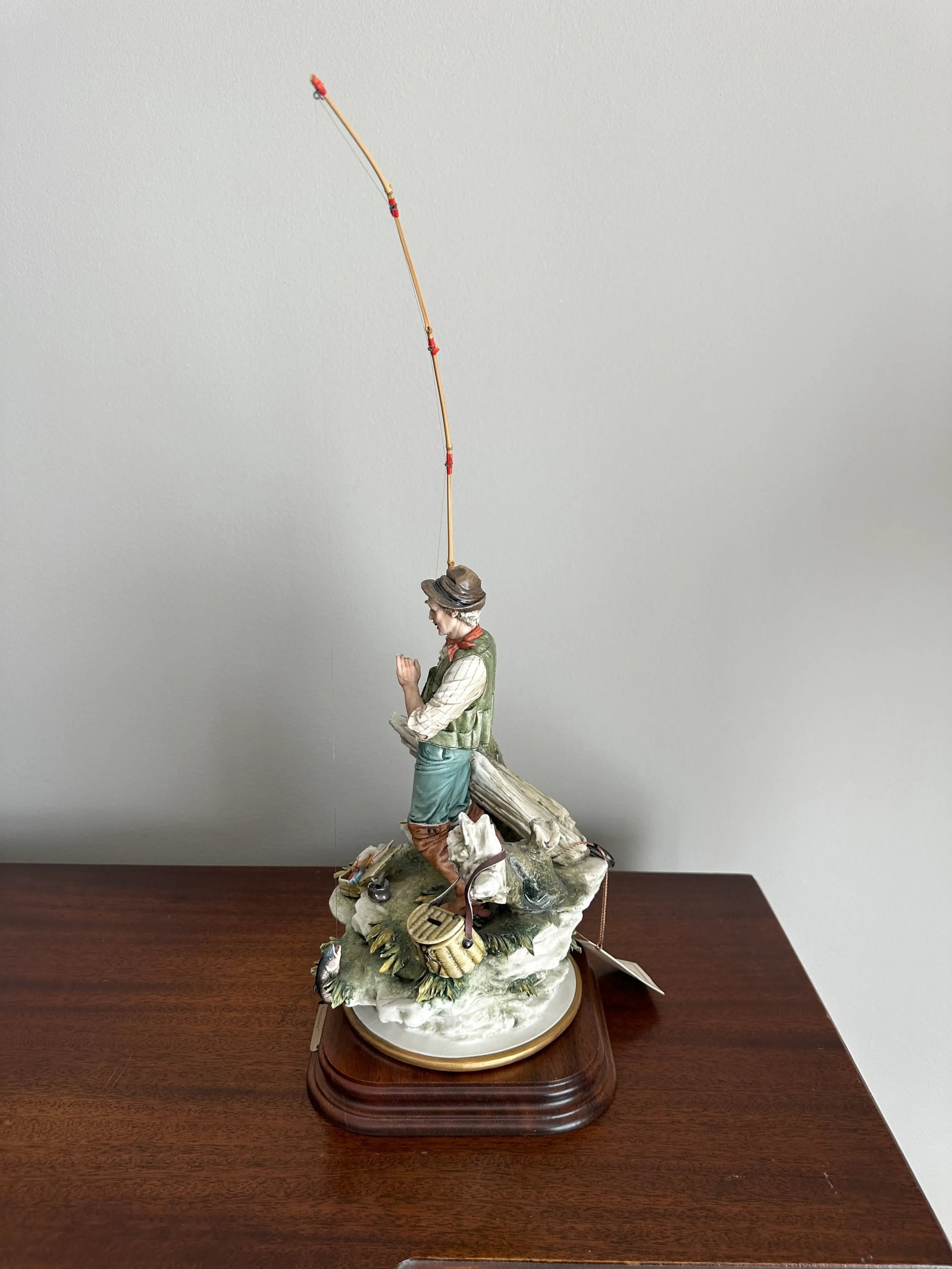 Vintage Capo Di Monte Capodimonte "Il Pescatore" the Fisherman Porcelain Sculpture - 3