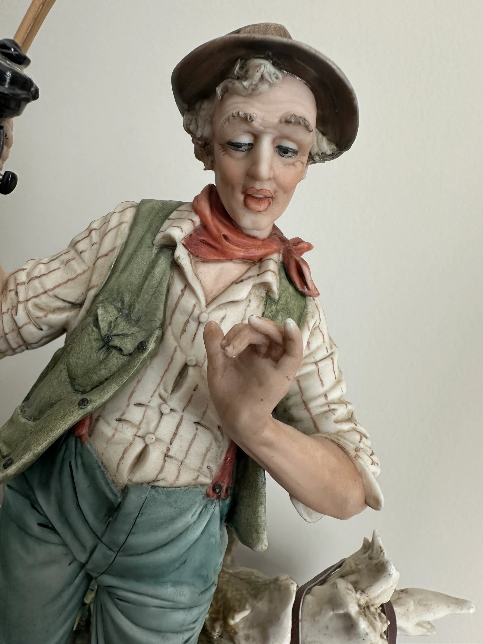 Vintage Capo Di Monte Capodimonte "Il Pescatore" the Fisherman Porcelain Sculpture - 5