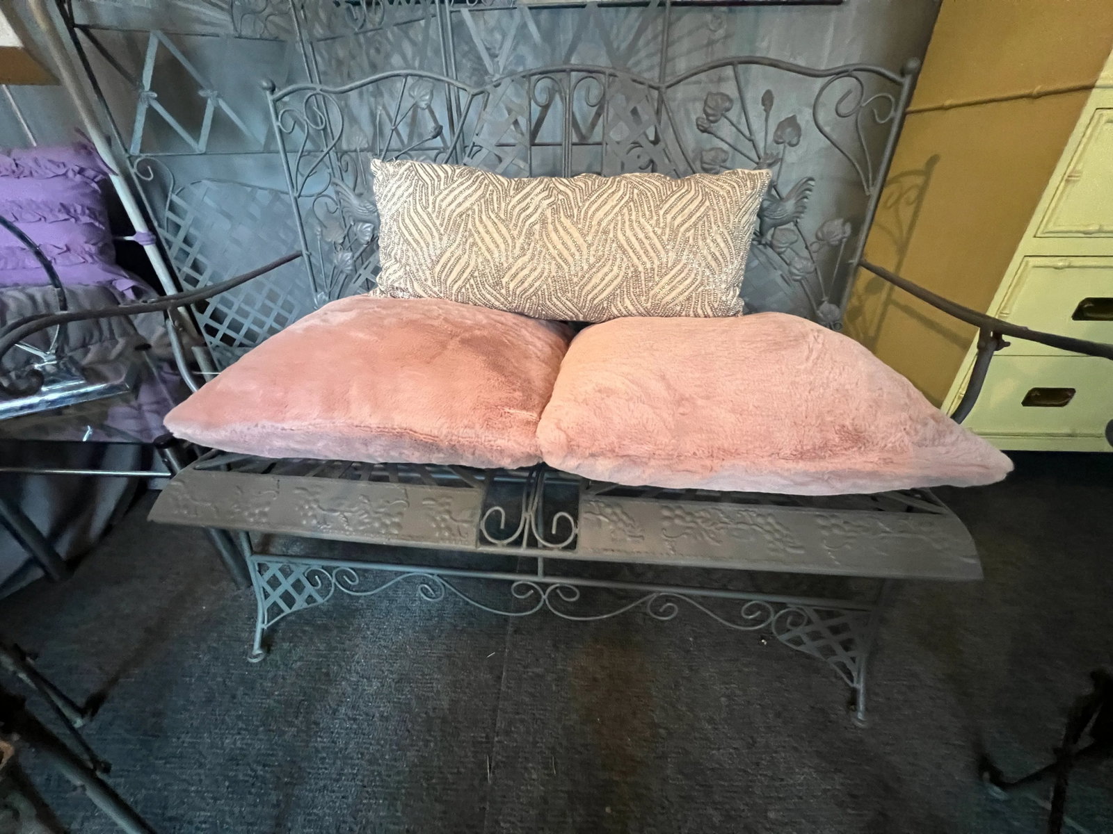 1990s Wrought Iron Rooster Motif Settee, Chairs and Screen, 4 Pieces - 7