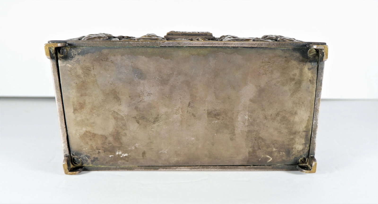 Antique 1800's Bronze Christian Casket Repose Cherubs - 7