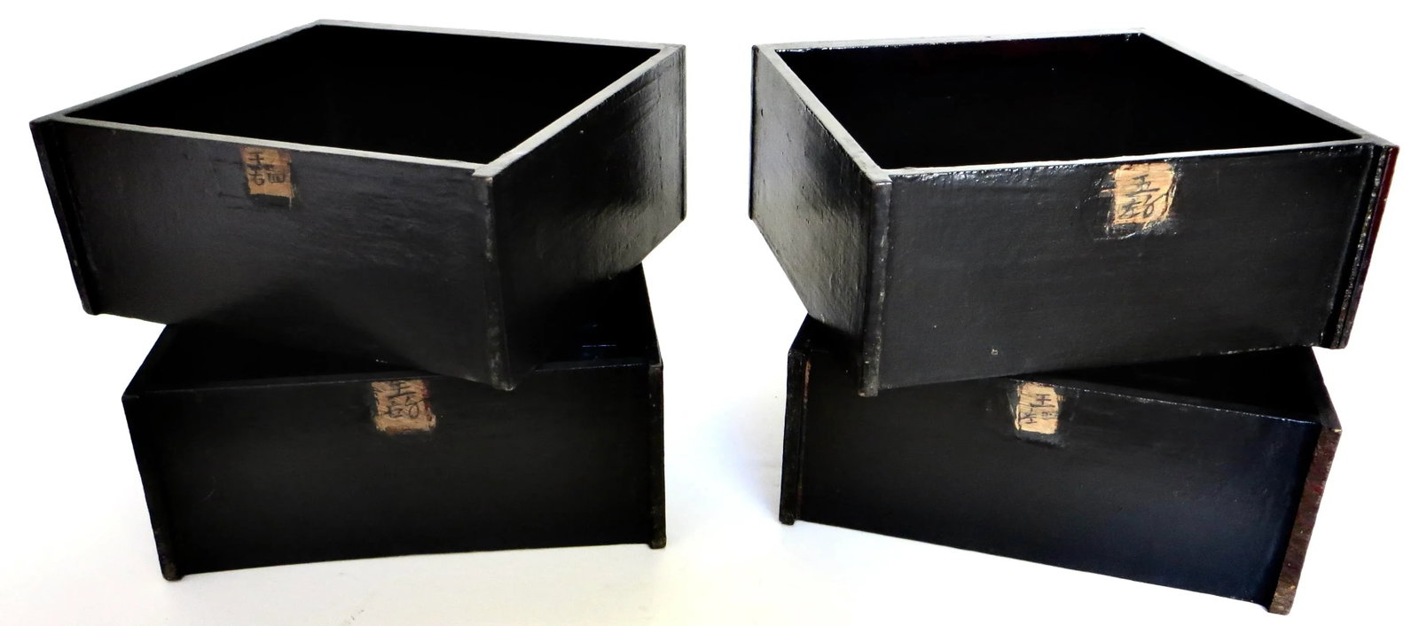 19th Century Chinese Export Table Top Black Lacquer Jewelry/Valuables Cabinet - 10
