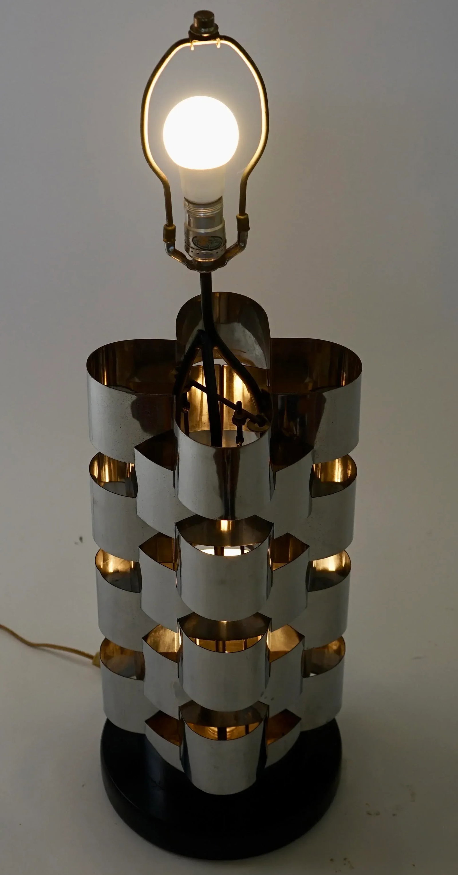 Mid 20th Century Mid Century Modern Chrome Brutalist Table Lamp by Curtis Jere - 6