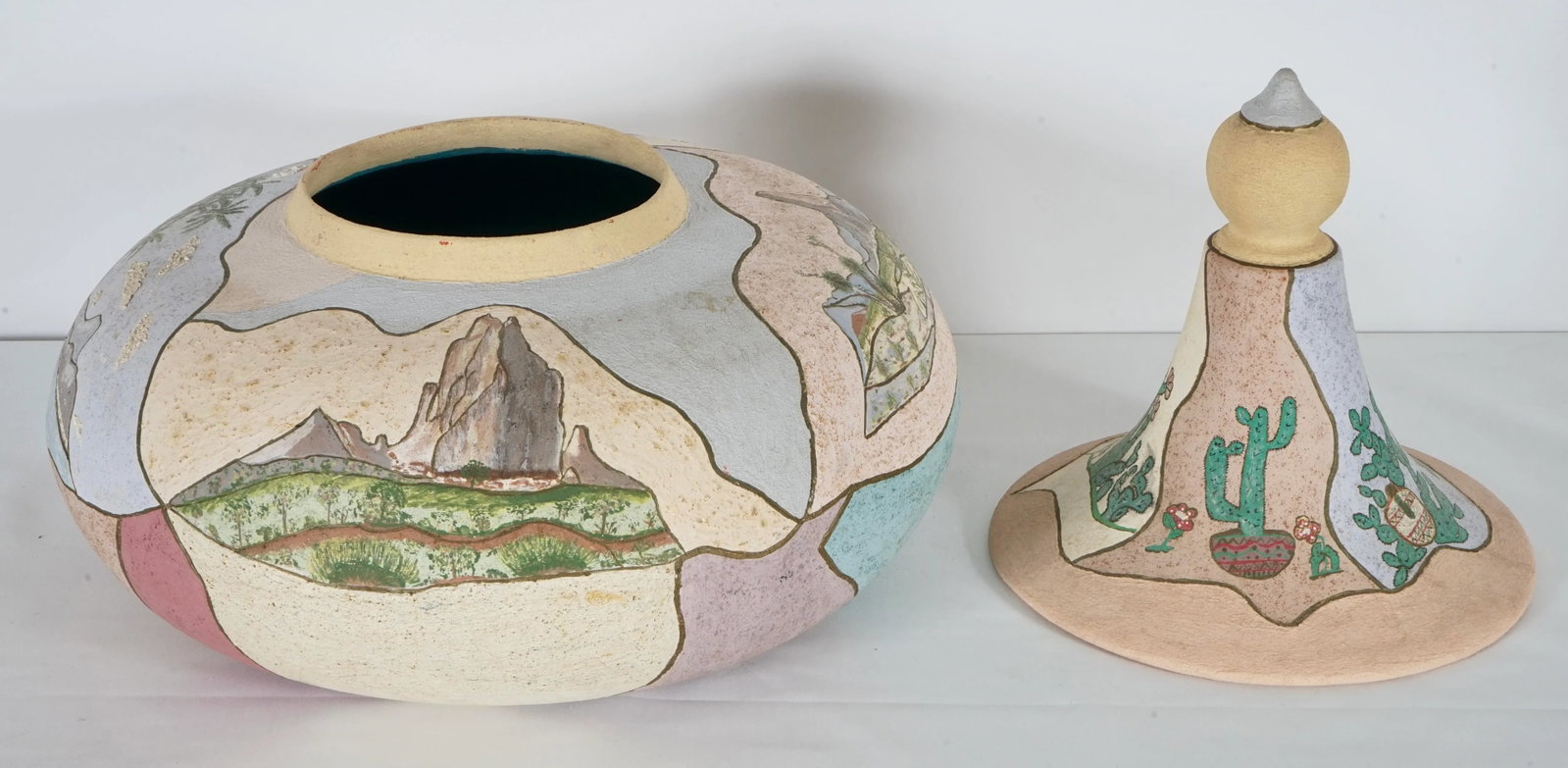 1970s Mexican Ceramic Vase With Top - 2