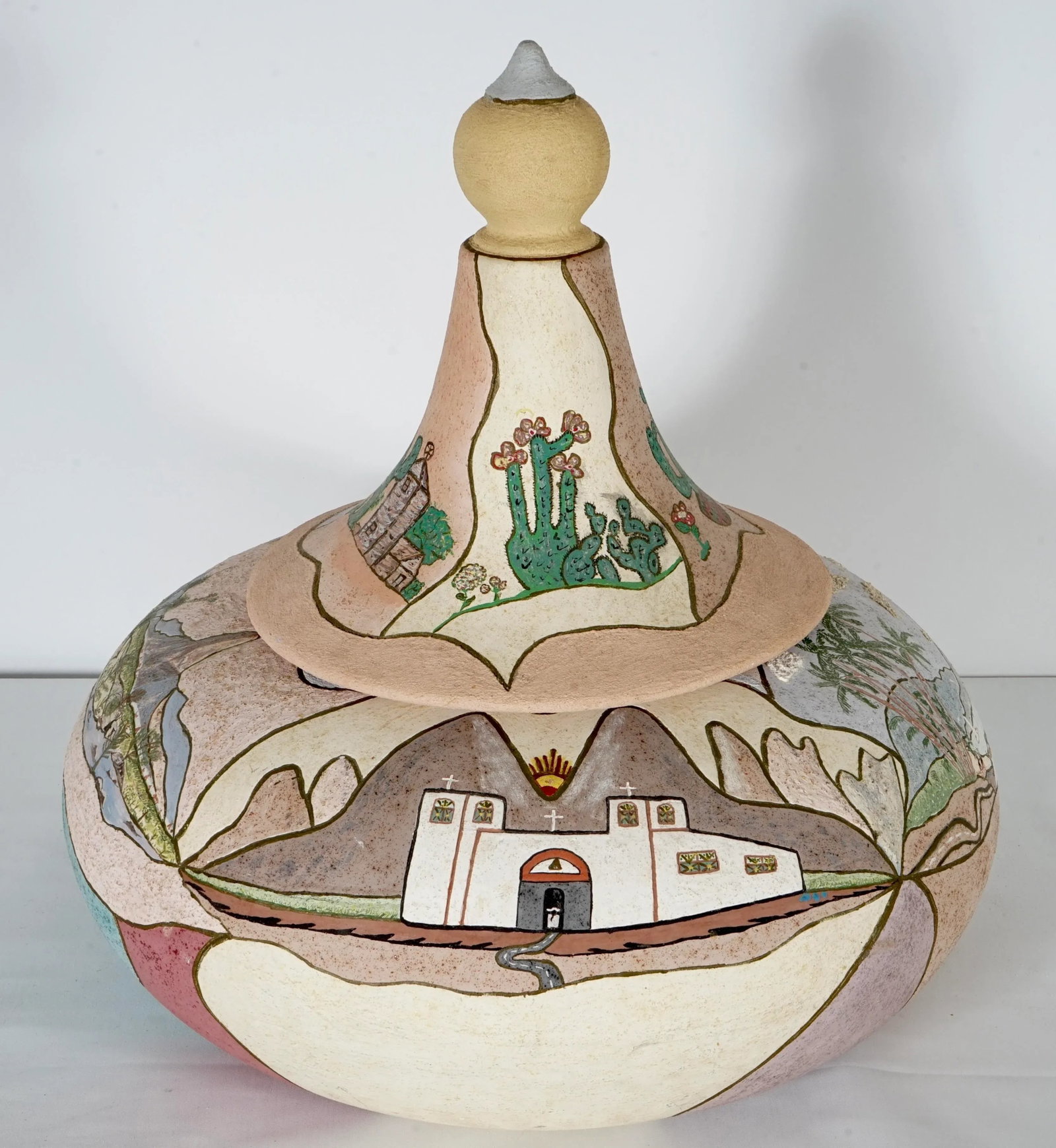 1970s Mexican Ceramic Vase With Top - 3