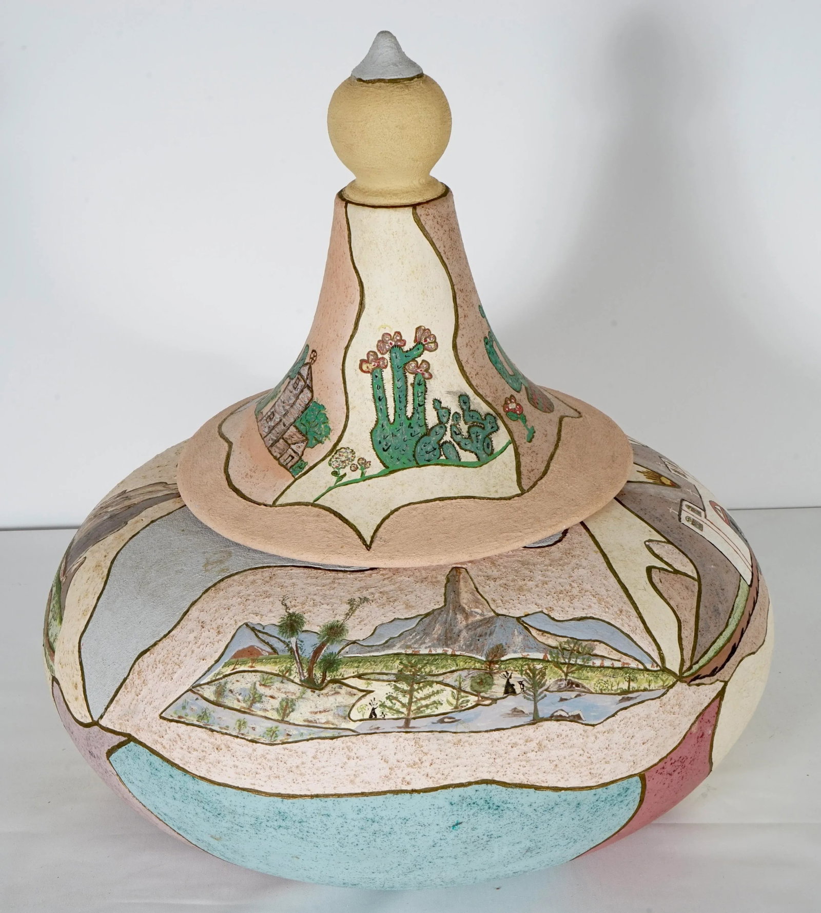1970s Mexican Ceramic Vase With Top - 5