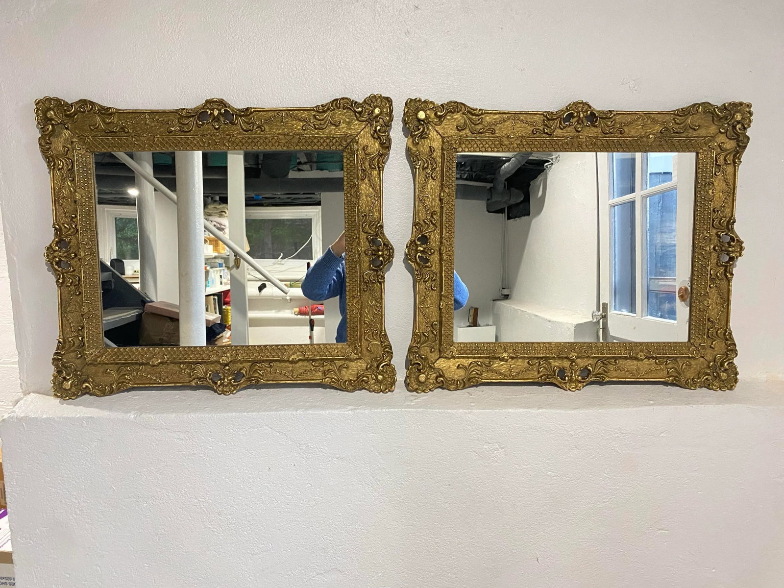 Early 20th Century Ornate Gilded Regency Mirrors- Set of 2 - 2