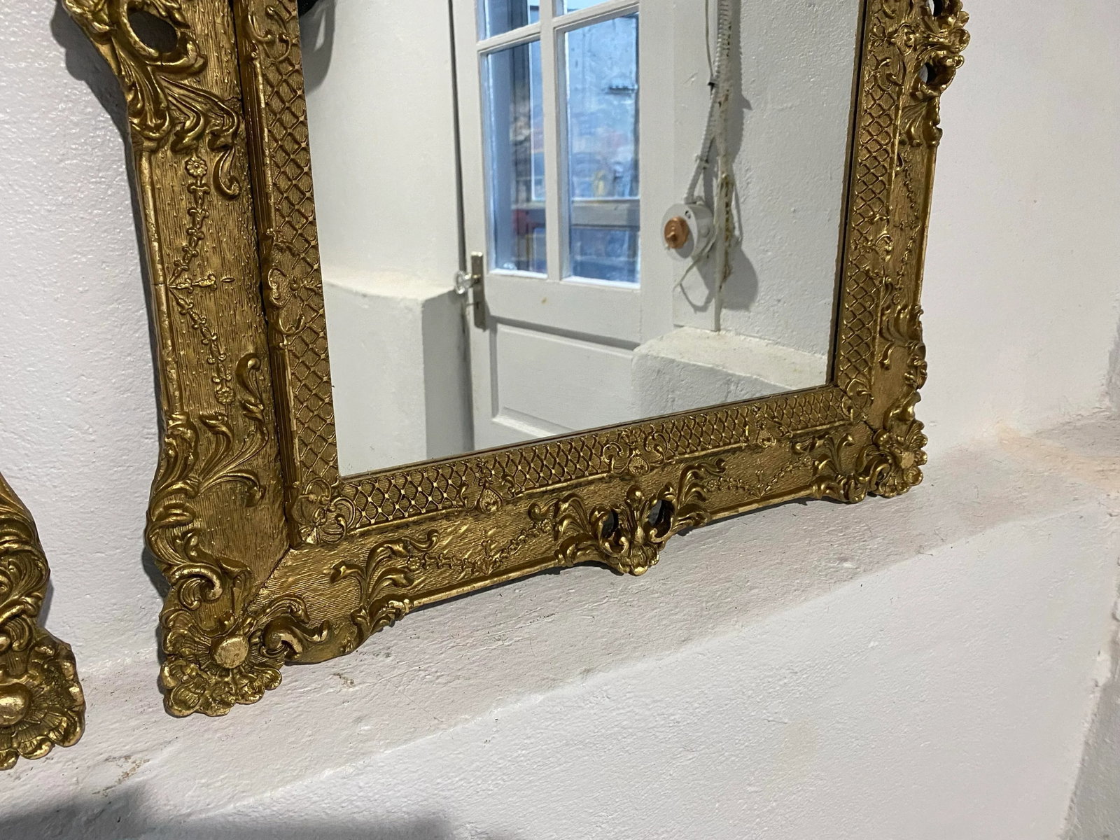 Early 20th Century Ornate Gilded Regency Mirrors- Set of 2 - 4