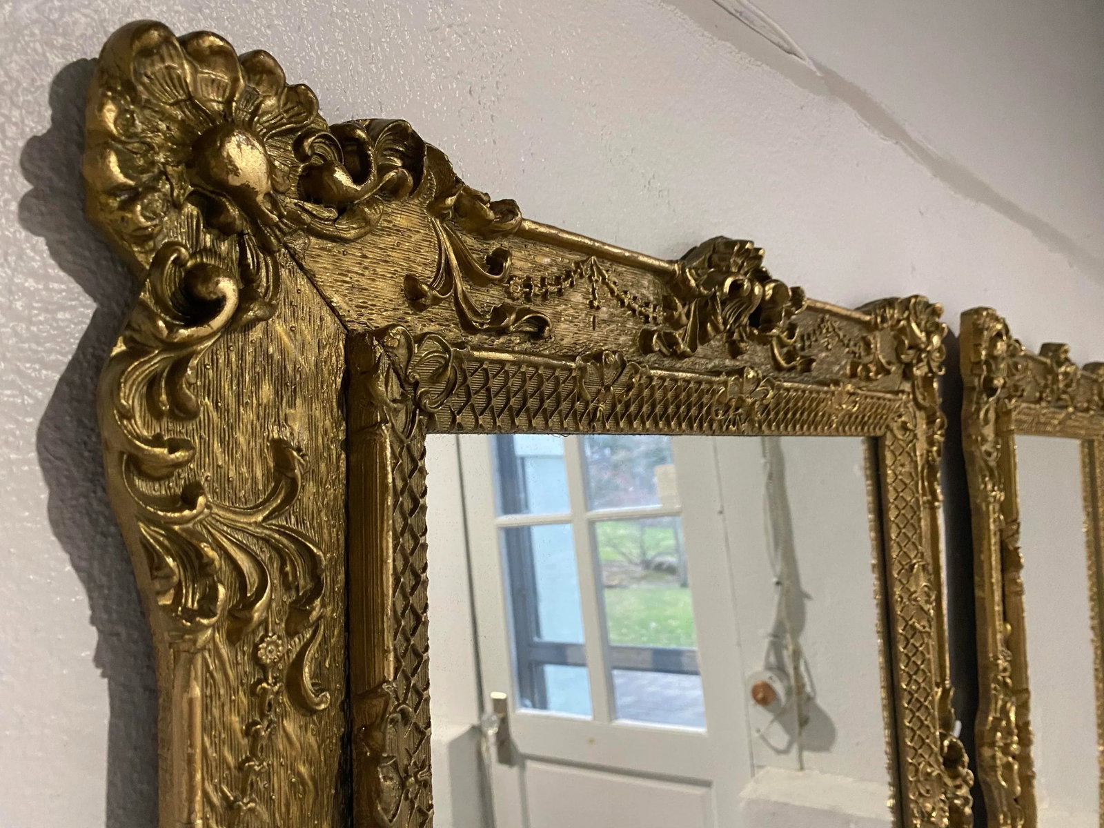 Early 20th Century Ornate Gilded Regency Mirrors- Set of 2 - 8