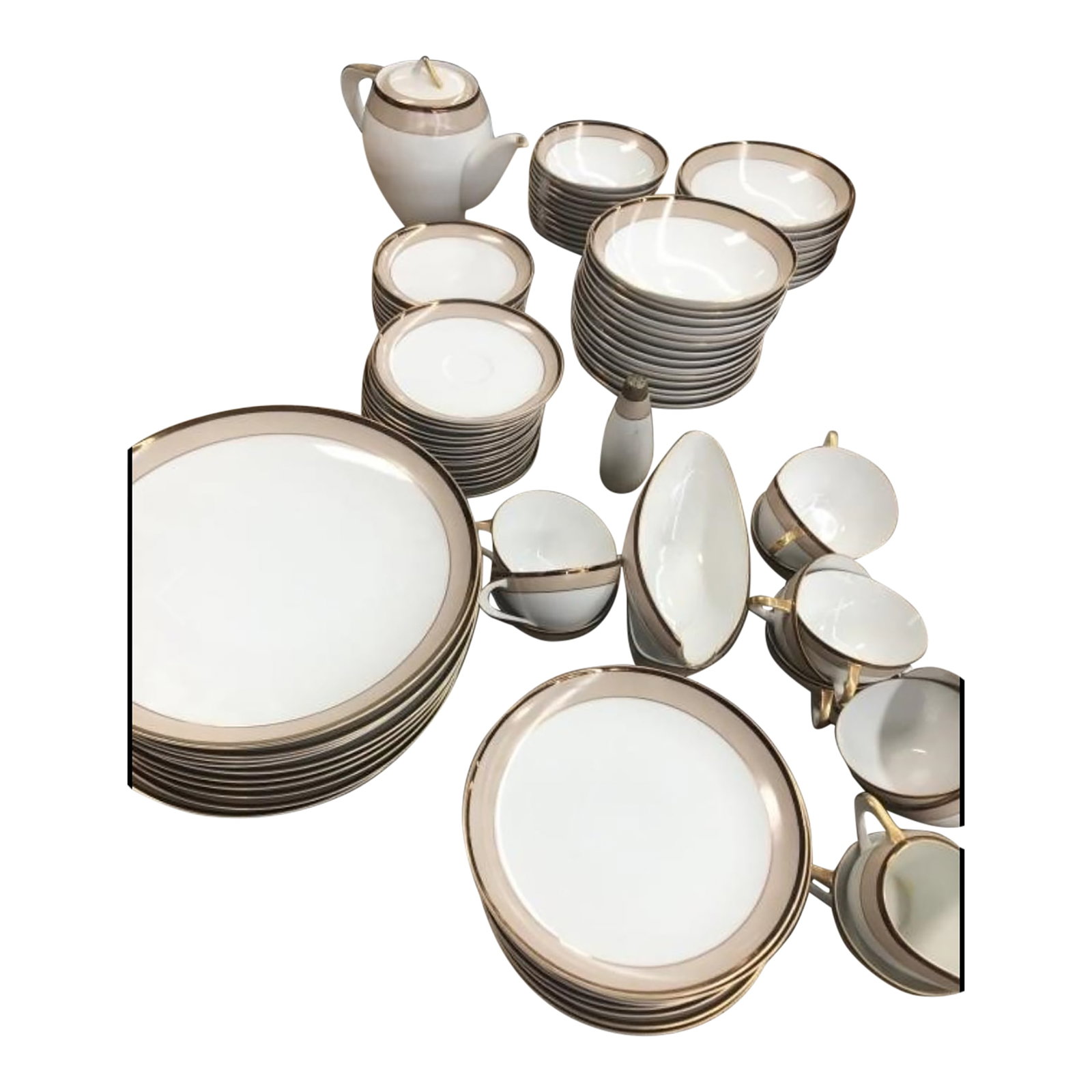 1960s Sango China Set- 95 Pieces: A wonderful 95 piece set of Sango fine Dinning ware. These beautiful set is sure to set the mood as well as table. Condition: Alterations: Original Condition Unaltered Imperfections: Some