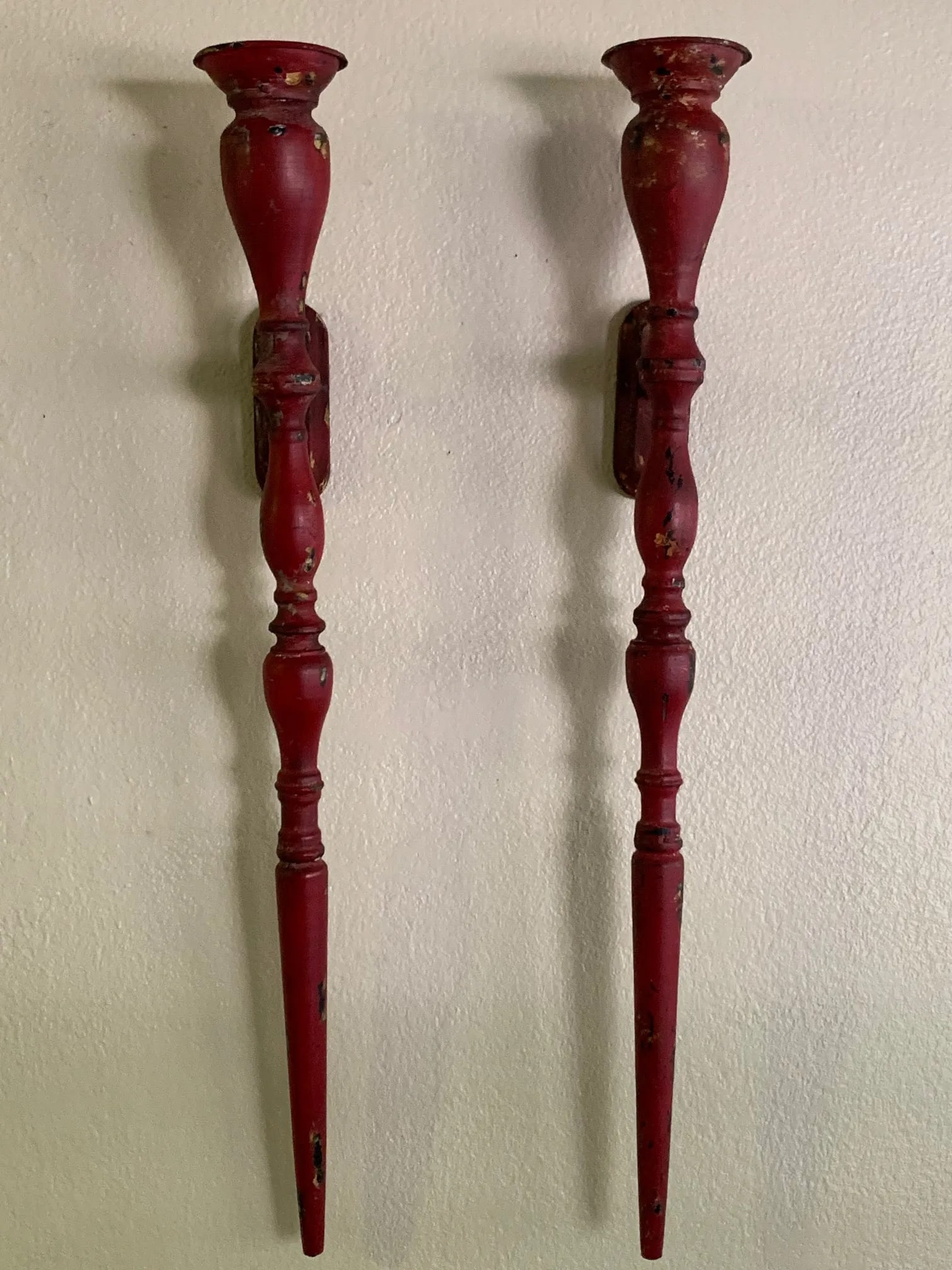 Industrial Rustic Wall Cast Iron Sconces - a Pair - 13
