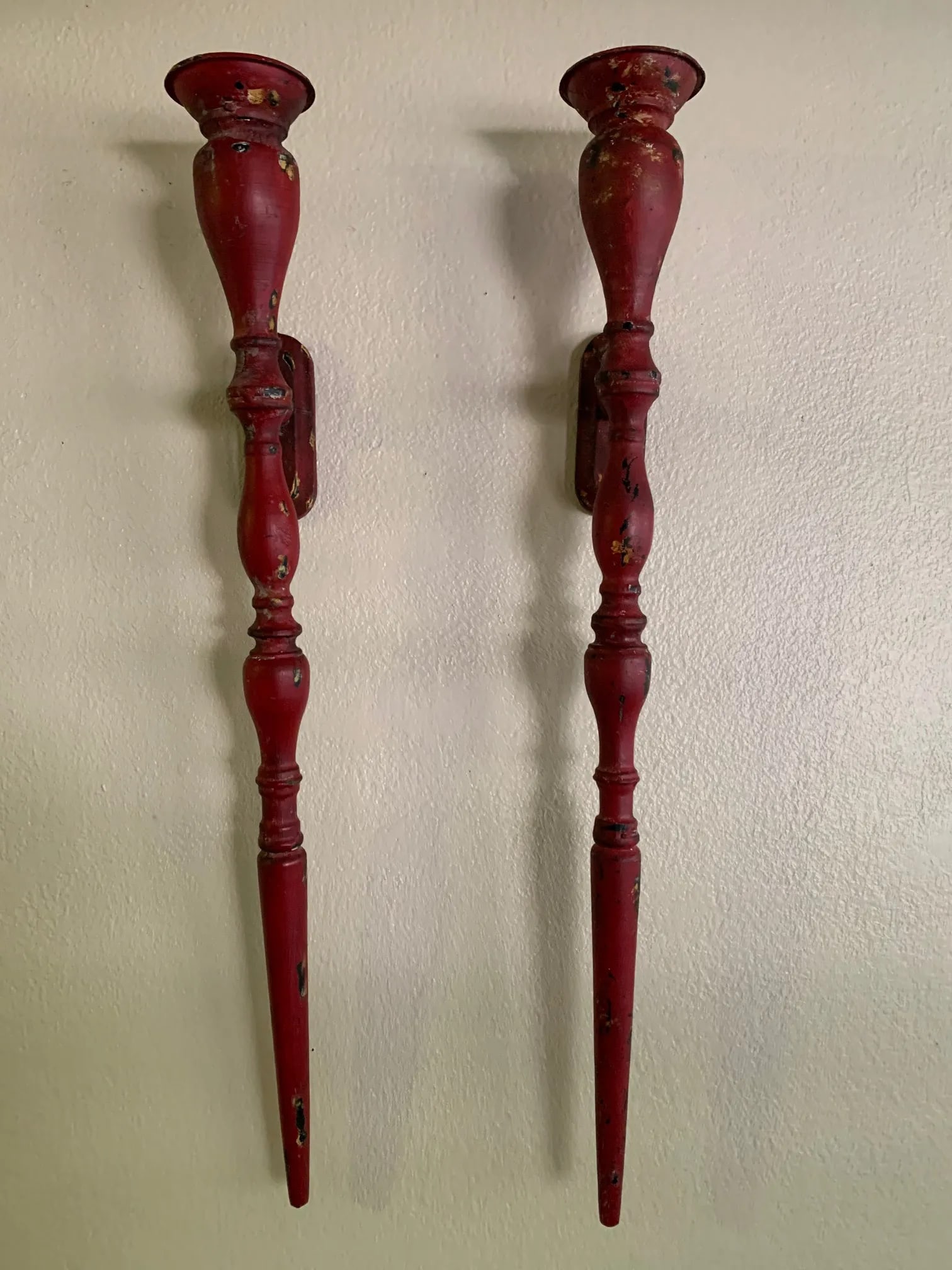 Industrial Rustic Wall Cast Iron Sconces - a Pair - 9