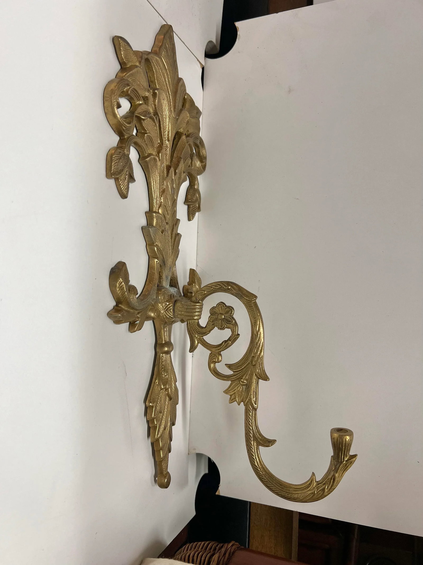 Vintage Mid Century Decorative Brass Sconces Pair of 2 - 4