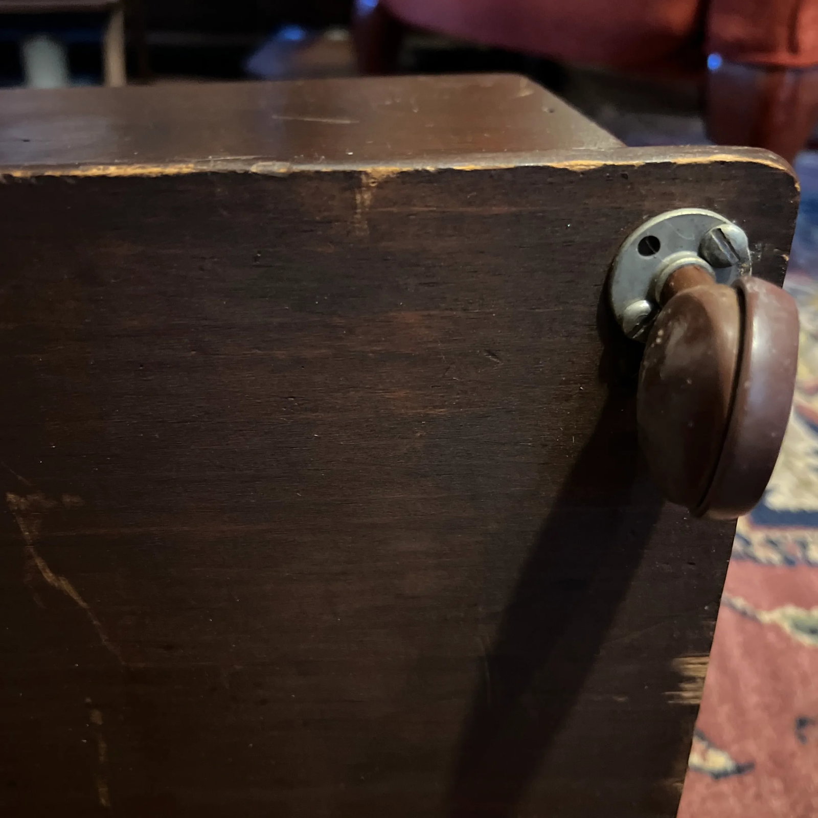 Vintage Wooden Tool, Utility, Craft Box, Farmhouse Storage With Casters - 10