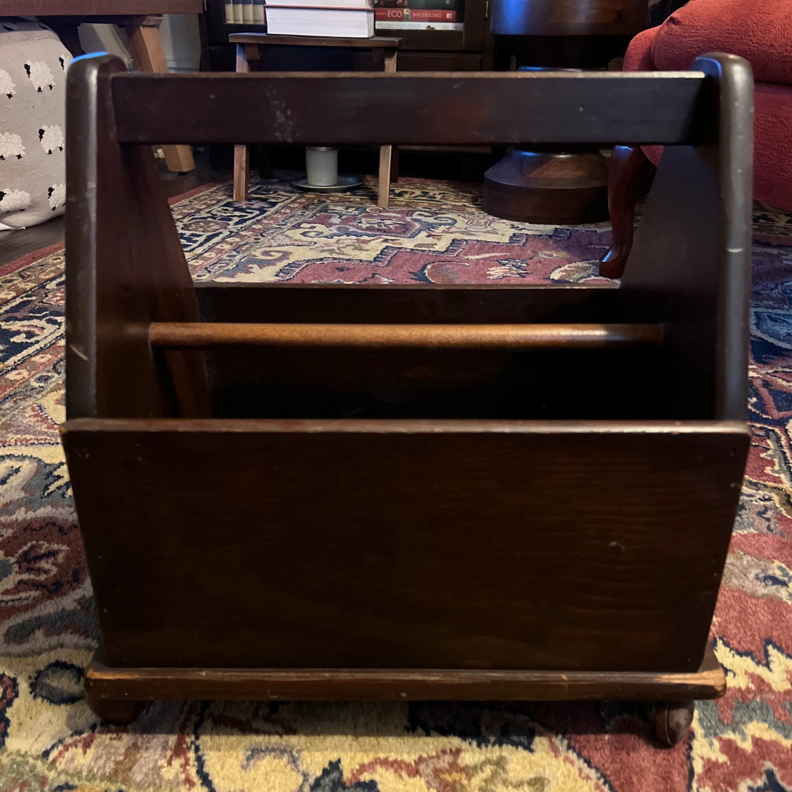 Vintage Wooden Tool, Utility, Craft Box, Farmhouse Storage With Casters - 4