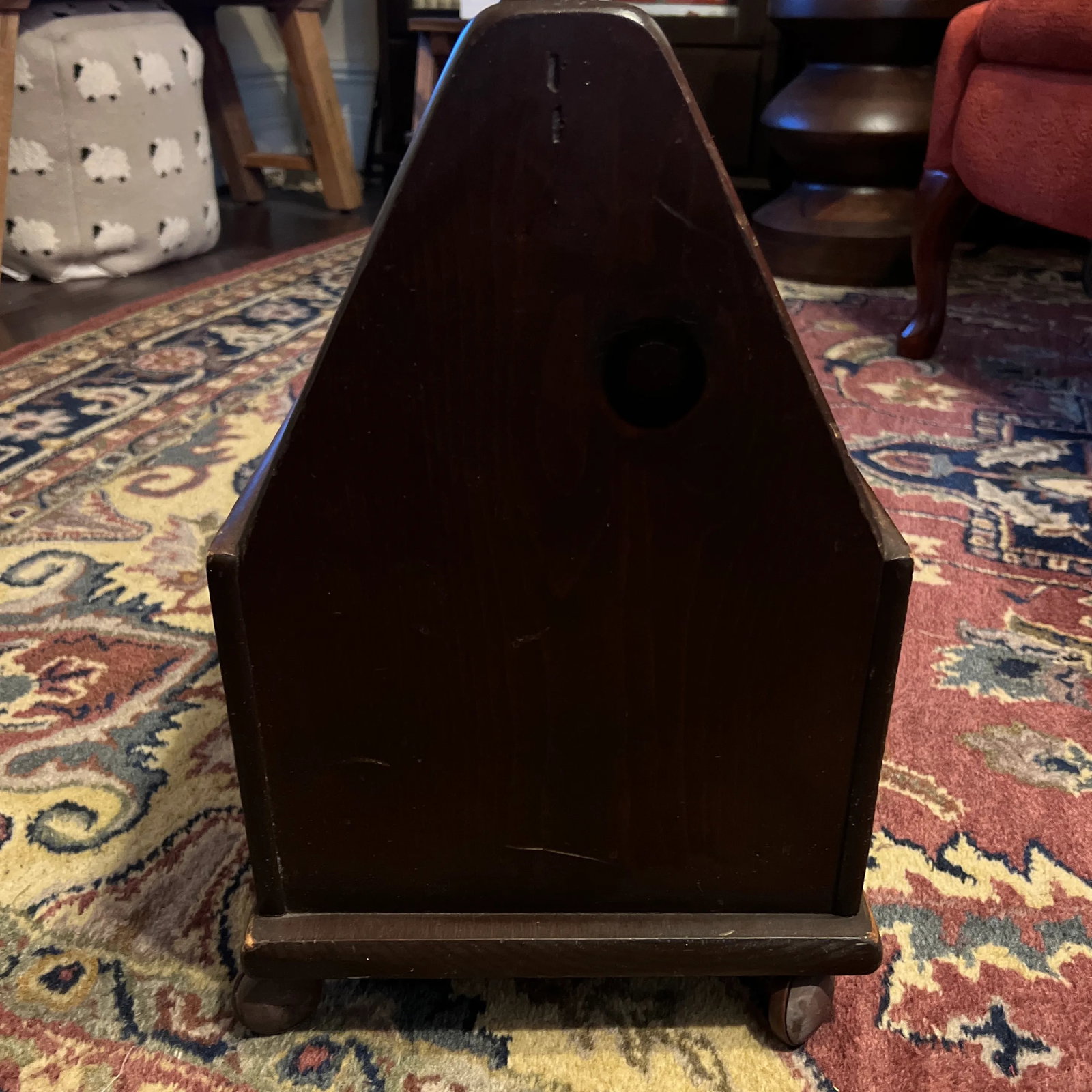 Vintage Wooden Tool, Utility, Craft Box, Farmhouse Storage With Casters - 5