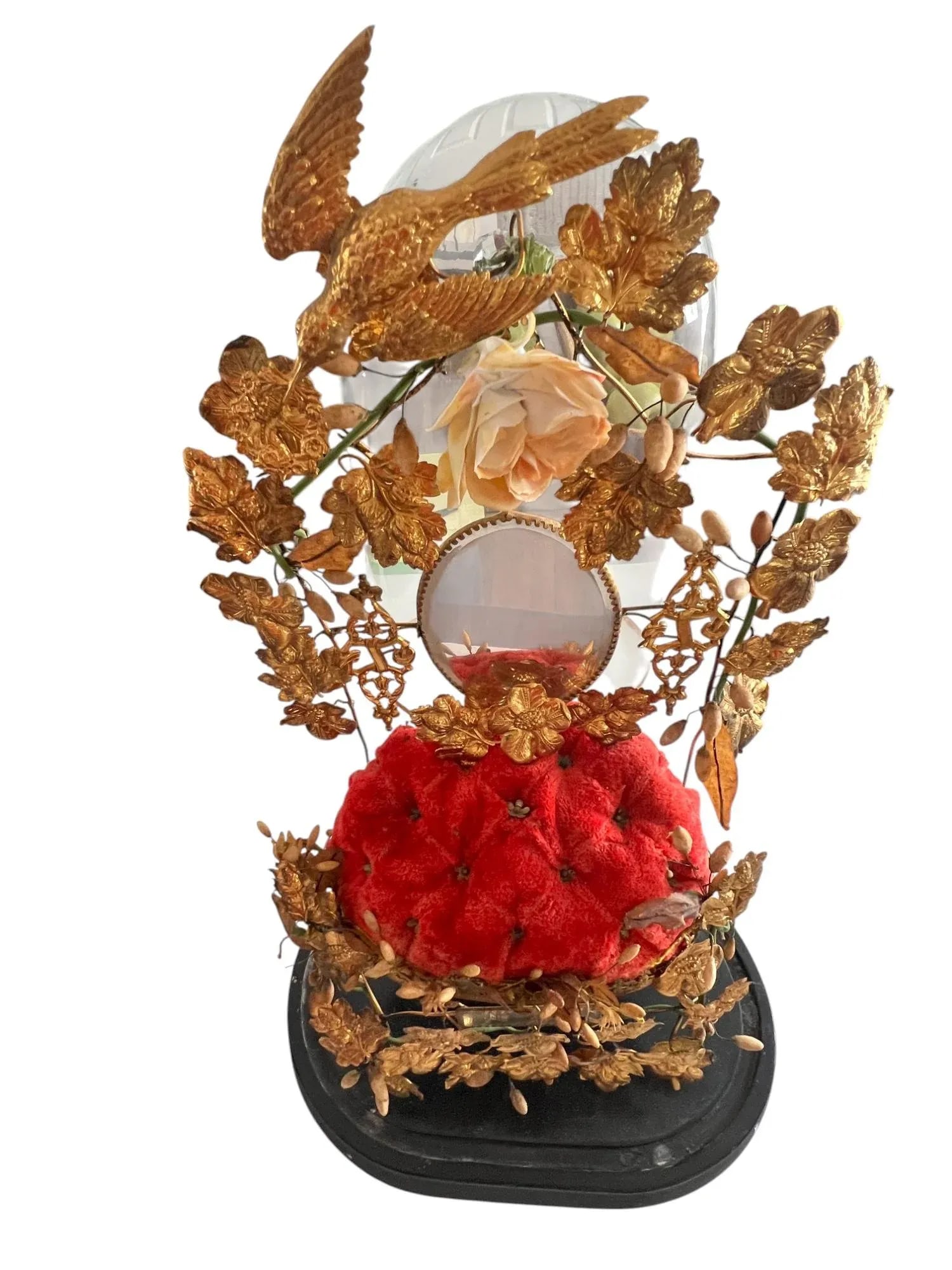 19th-C.French Victorian Bridal Wedding Glass Cloche - 10