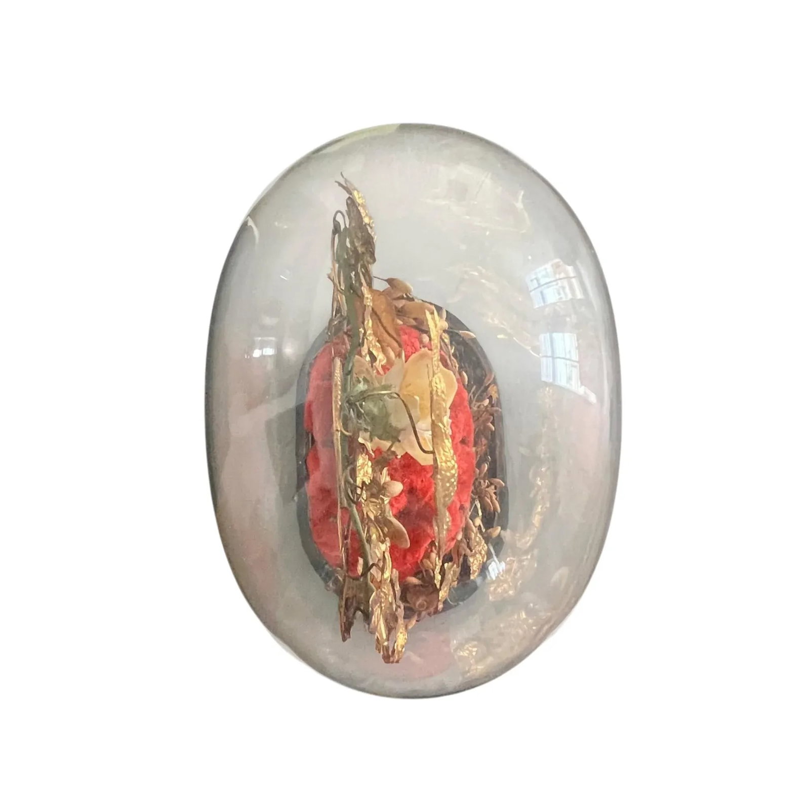 19th-C.French Victorian Bridal Wedding Glass Cloche - 4