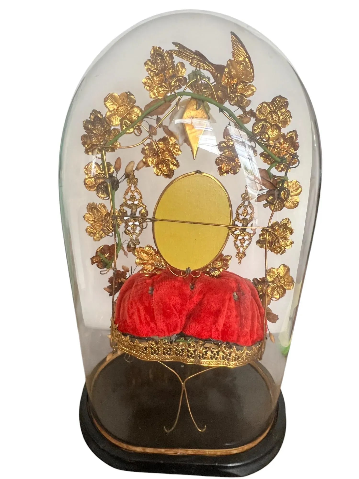 19th-C.French Victorian Bridal Wedding Glass Cloche - 5