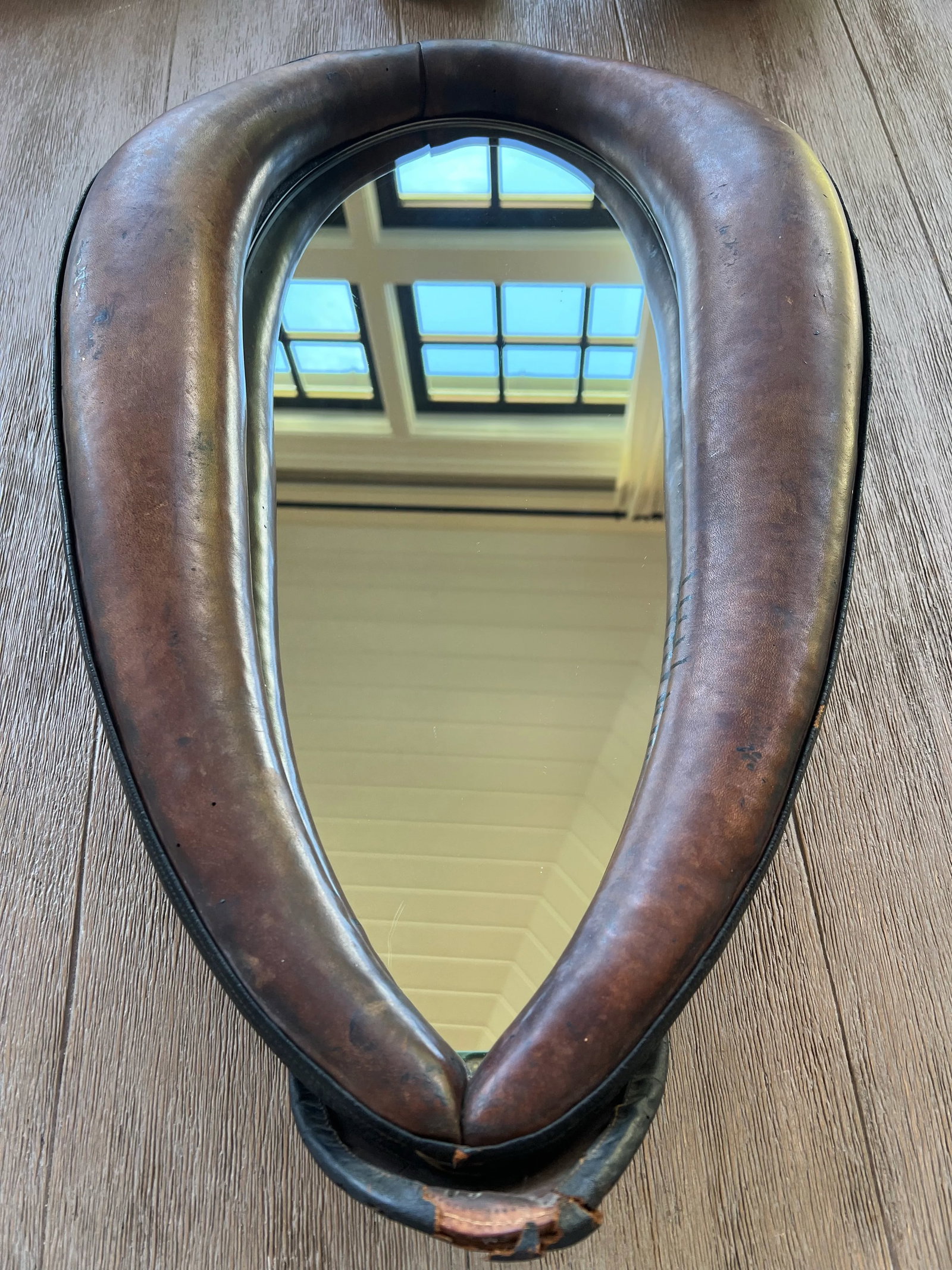 Antique Leather Horse Collar/ Oxen Yoke Mirror - 2