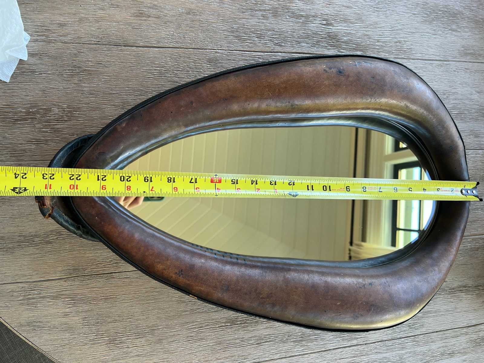 Antique Leather Horse Collar/ Oxen Yoke Mirror - 5