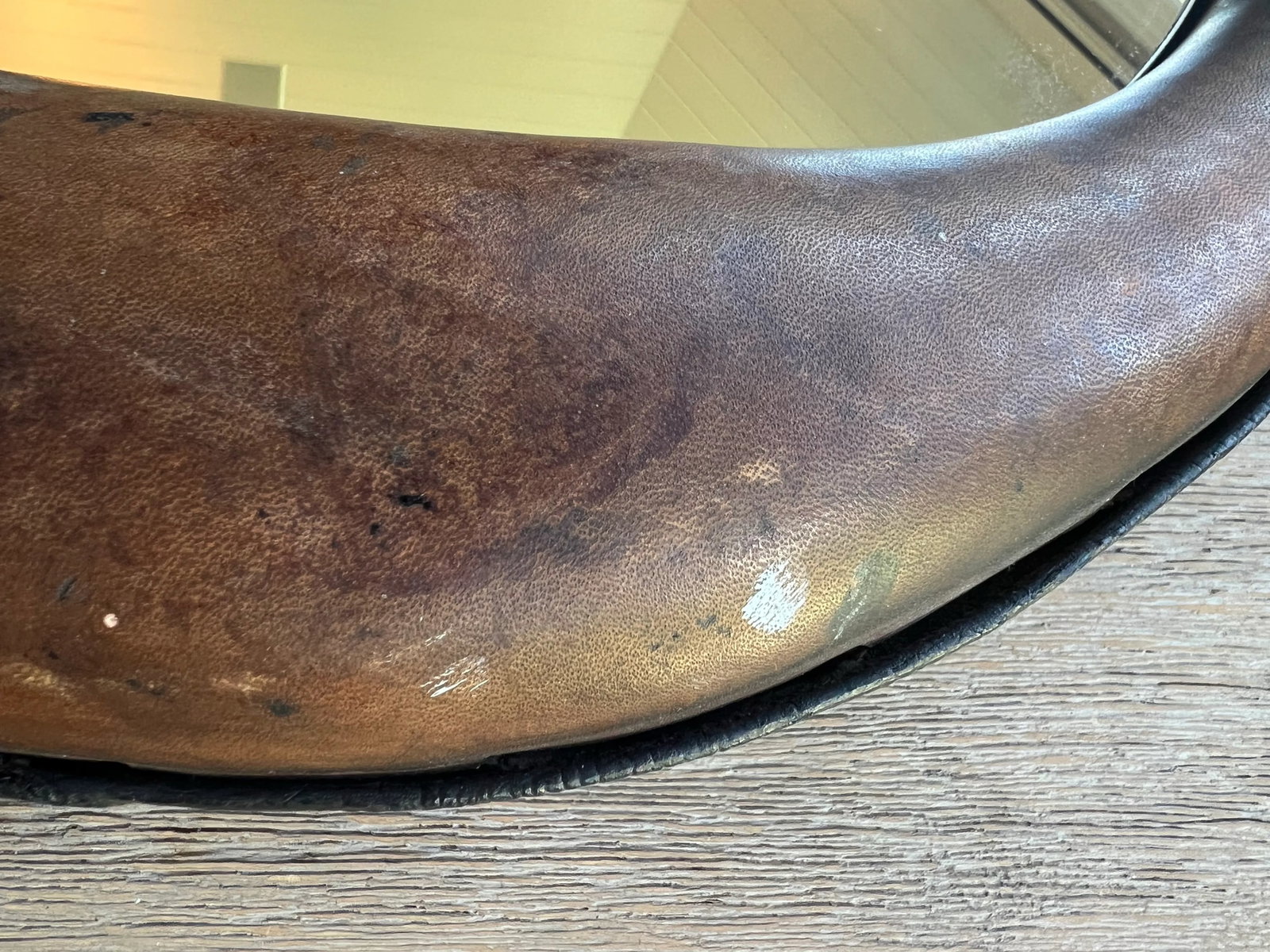 Antique Leather Horse Collar/ Oxen Yoke Mirror - 6