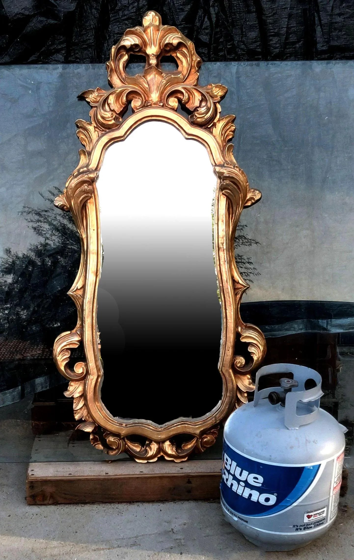1990s Hollywood Regency Ornate Italian Grand Tour Style Giltwood Mirror - 10