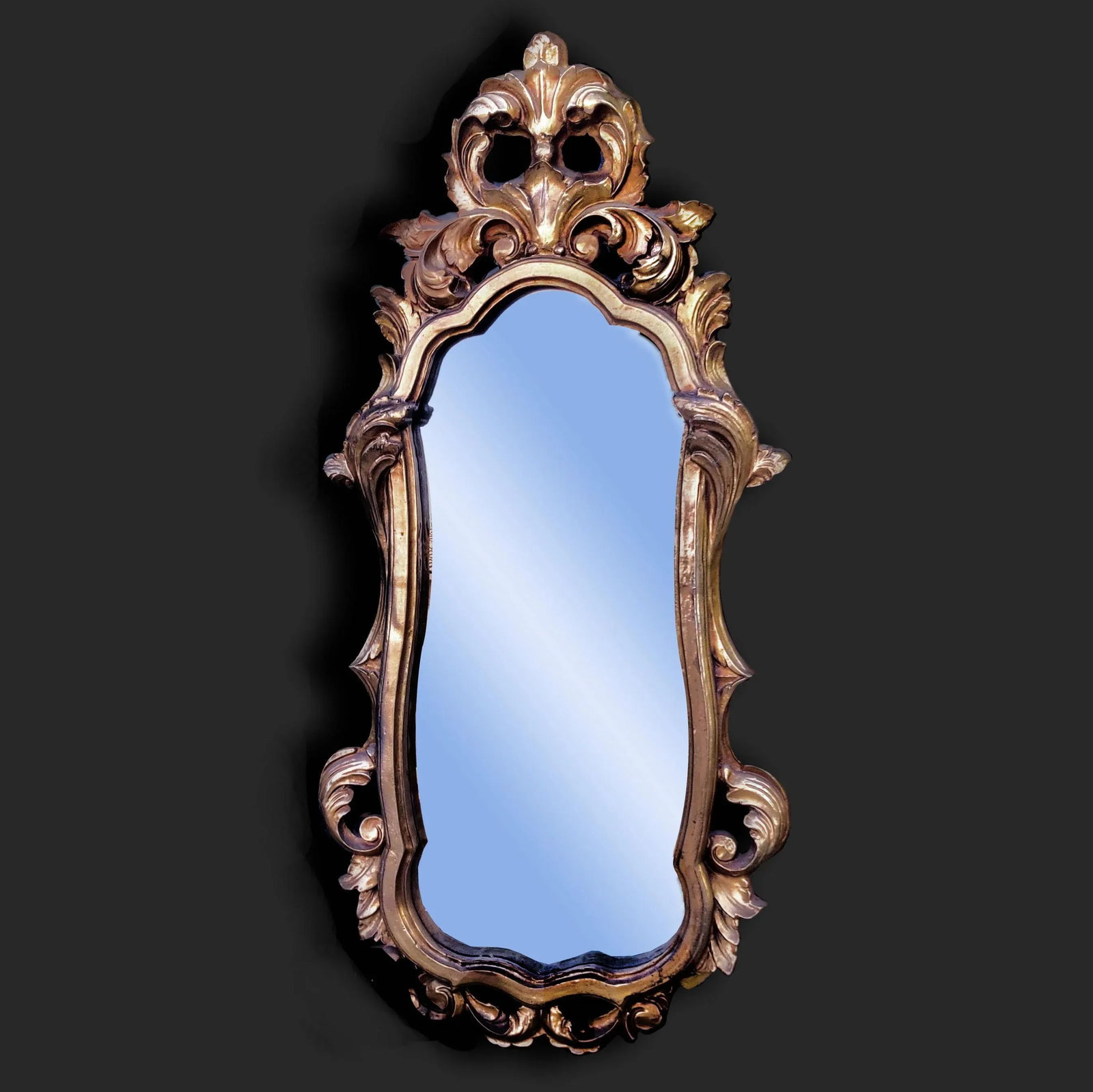1990s Hollywood Regency Ornate Italian Grand Tour Style Giltwood Mirror - 2