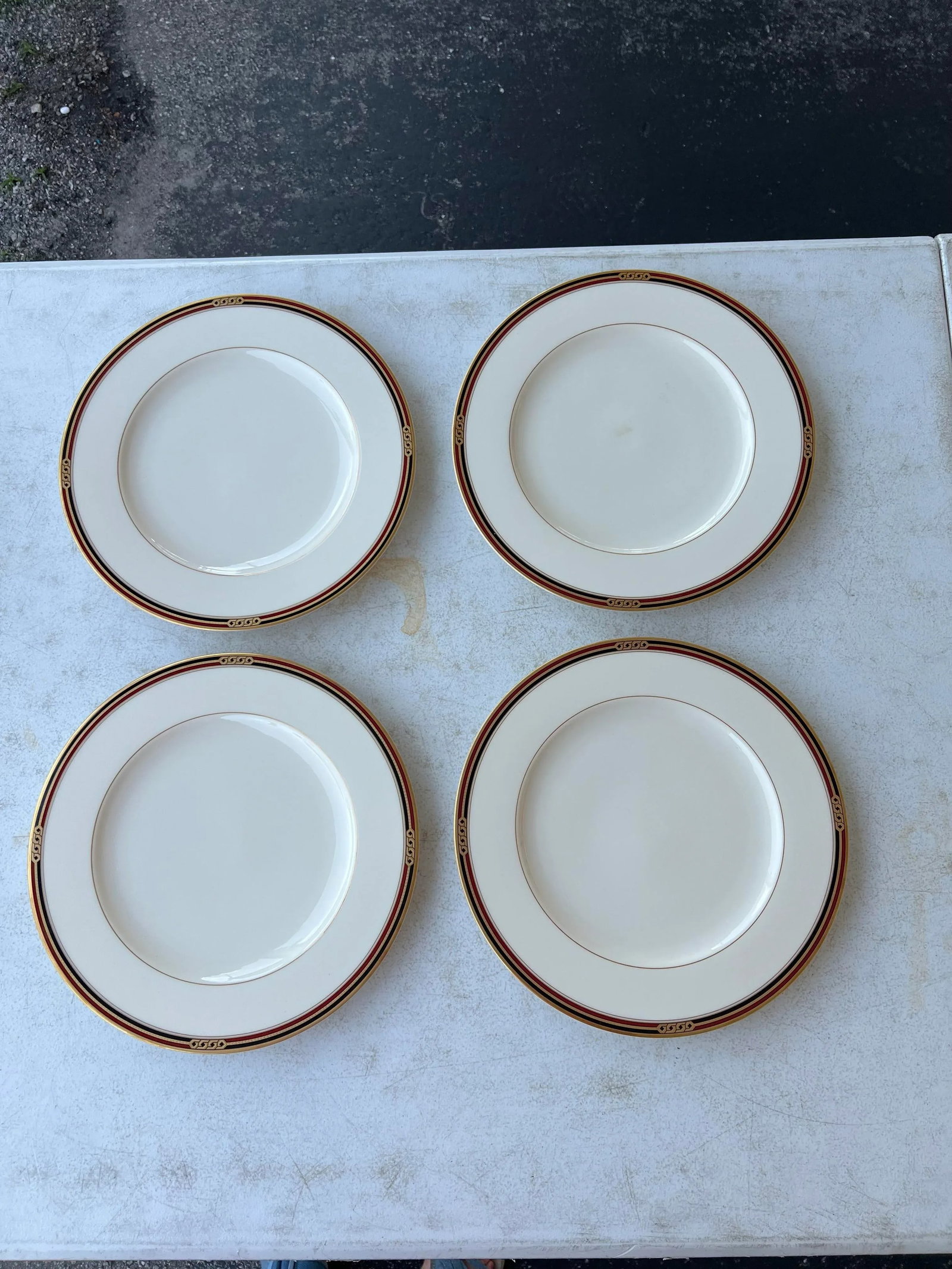 Vintage Oscar De La Renta Insignia Red & Black Dinnerware Set - 20 Pieces - 7