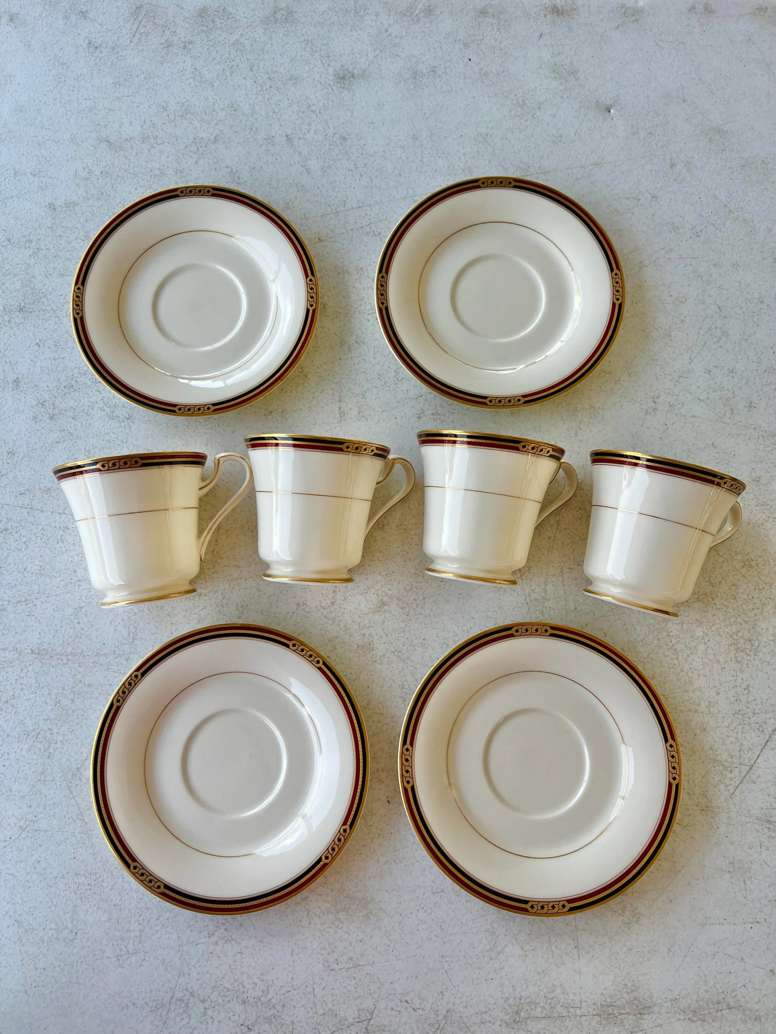 Vintage Oscar De La Renta Insignia Red & Black Dinnerware Set - 20 Pieces - 8