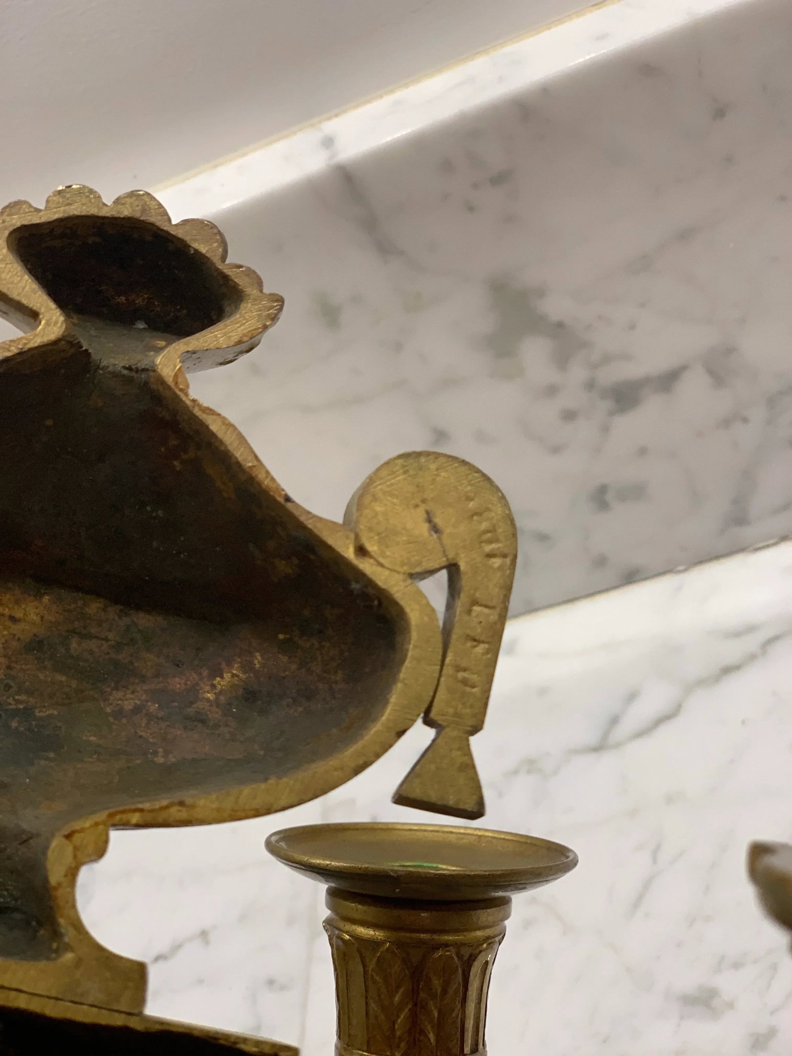 A Pair of Early 20th Century Bronze Candle Holder Wall Sconces - 8