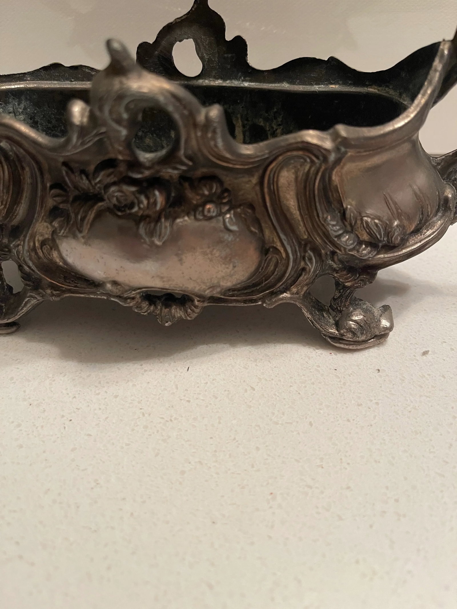 Antique French Silverplated Jardiniere (Planter) Centerpiece - 7