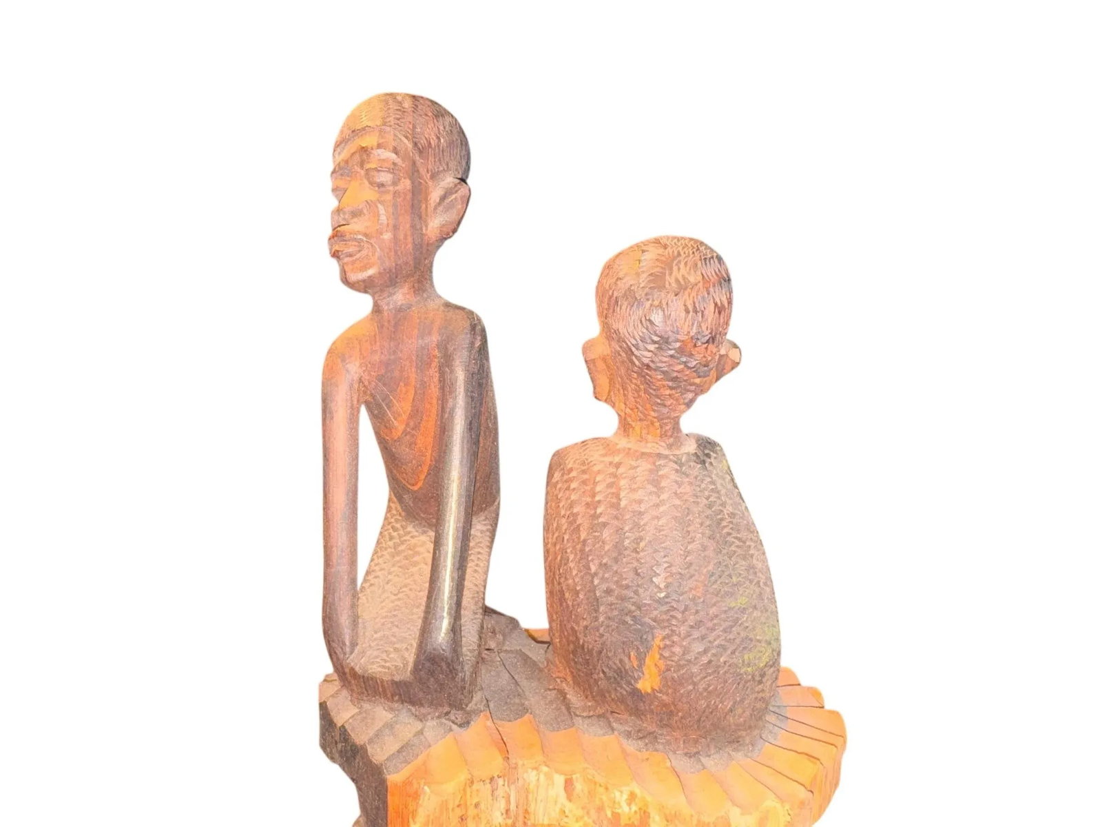 Mid 20th Century Hand-Carved 3-Tiered Yoruba Tribal Sculpture - Nigeria, West Africa Folk Art - 7