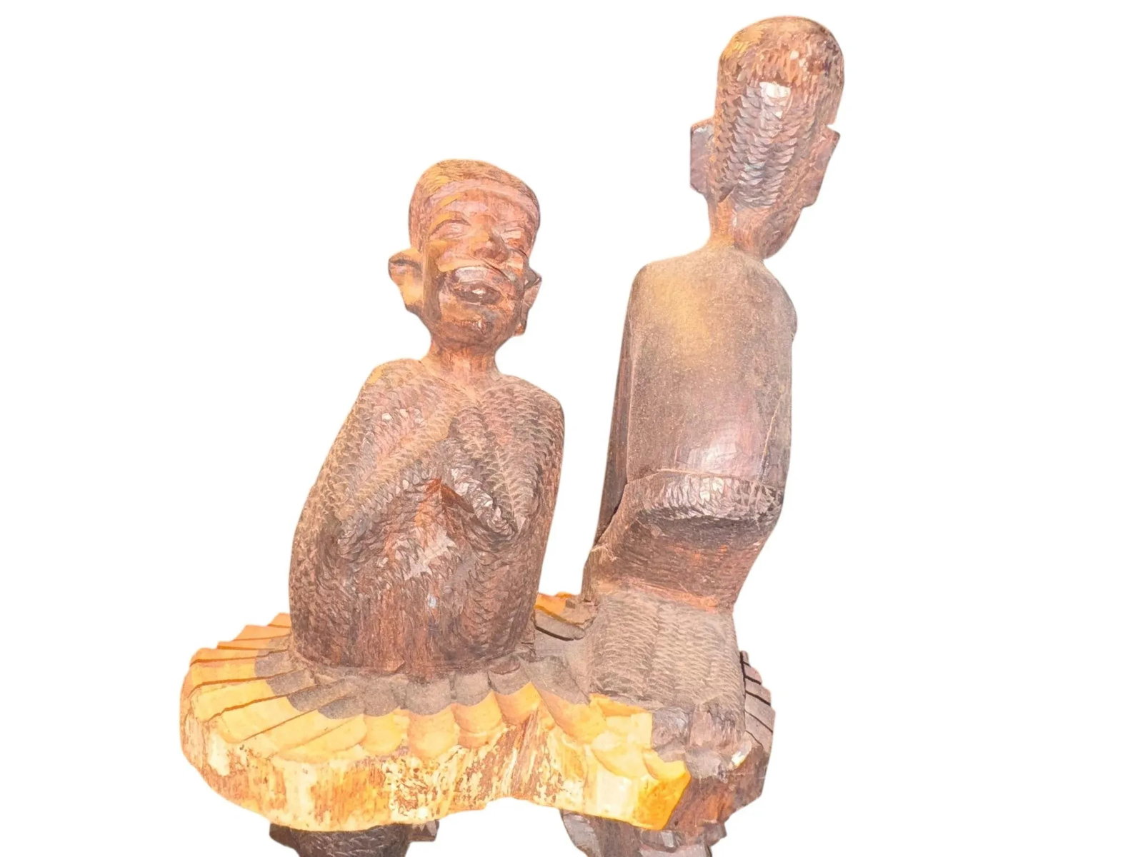 Mid 20th Century Hand-Carved 3-Tiered Yoruba Tribal Sculpture - Nigeria, West Africa Folk Art - 8