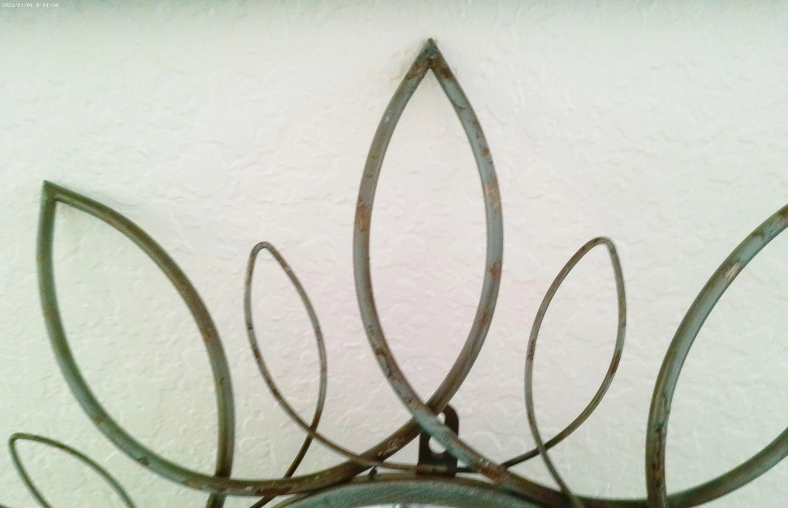 Vintage Distressed Green Metal Wall Mirror - 2