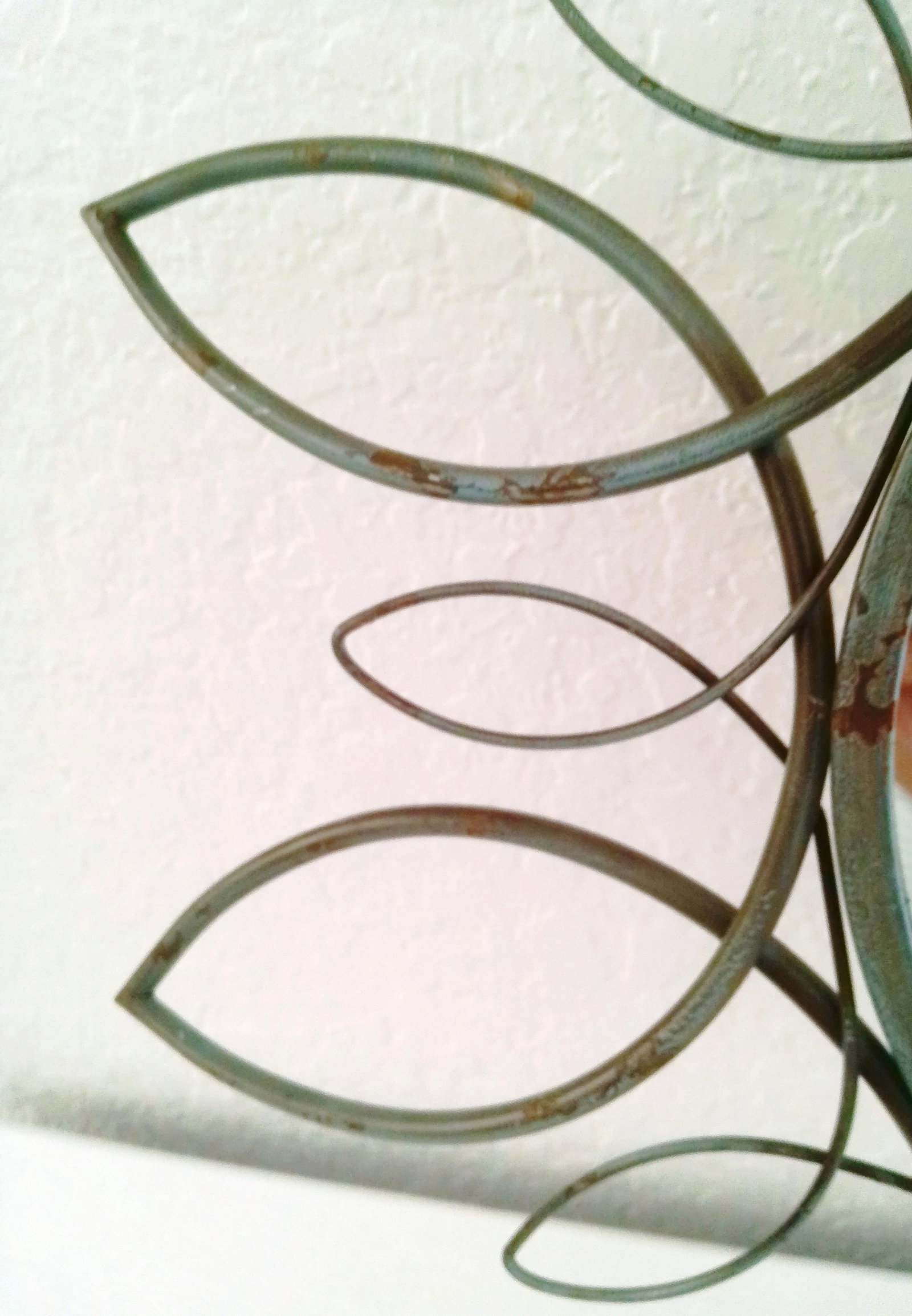 Vintage Distressed Green Metal Wall Mirror - 3