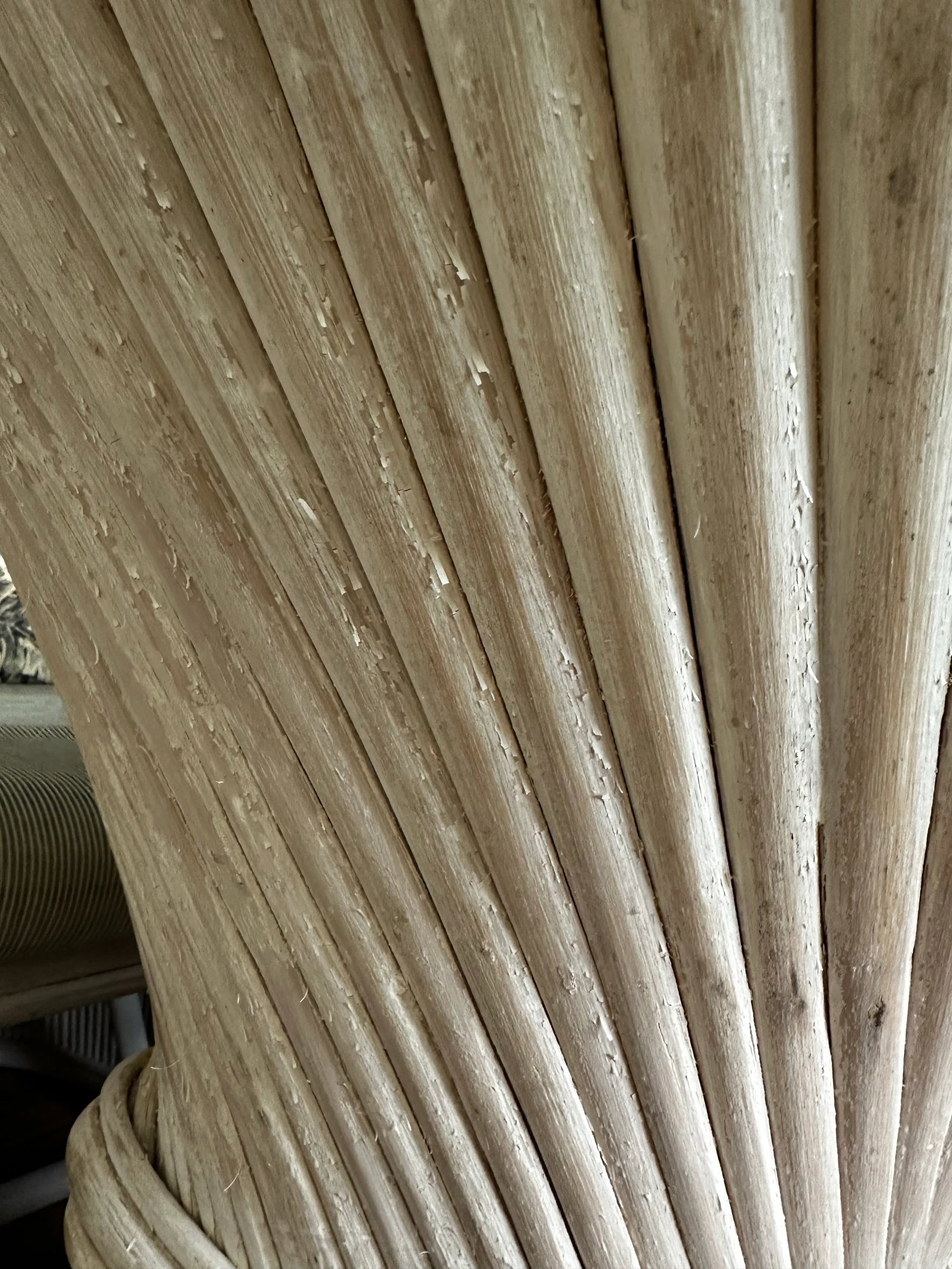 Vintage Henry Link Outdoor Pencil Split Reed Sheaf of Wheat Table and Chairs Set of 5 - 5