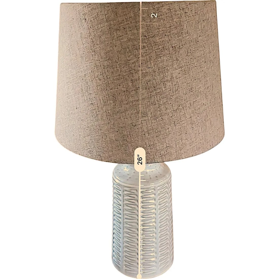 360 Lighting Helene 26" Cream White Rustic Ceramic Table Lamp - 5